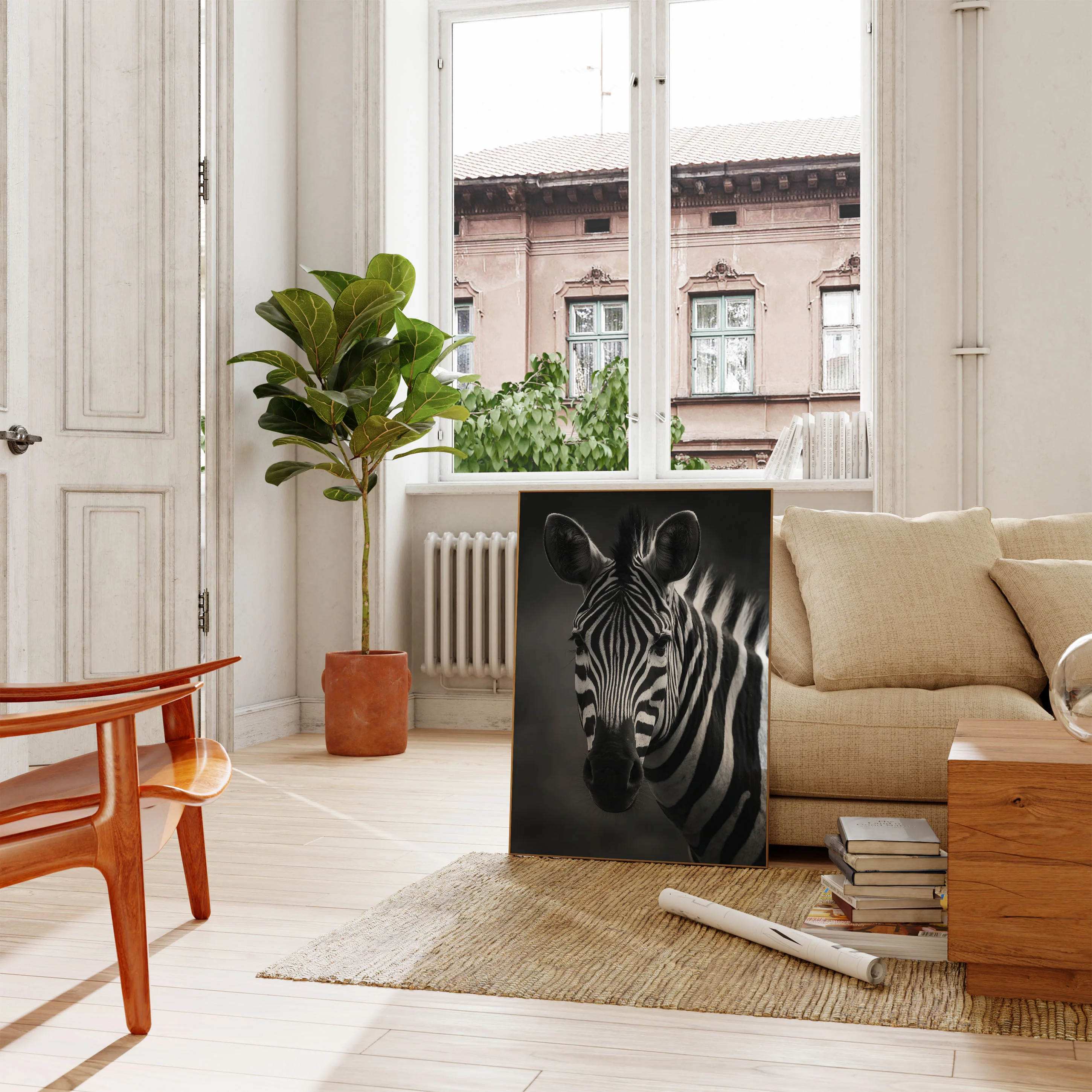 Black and White Zebra Poster - Image 2