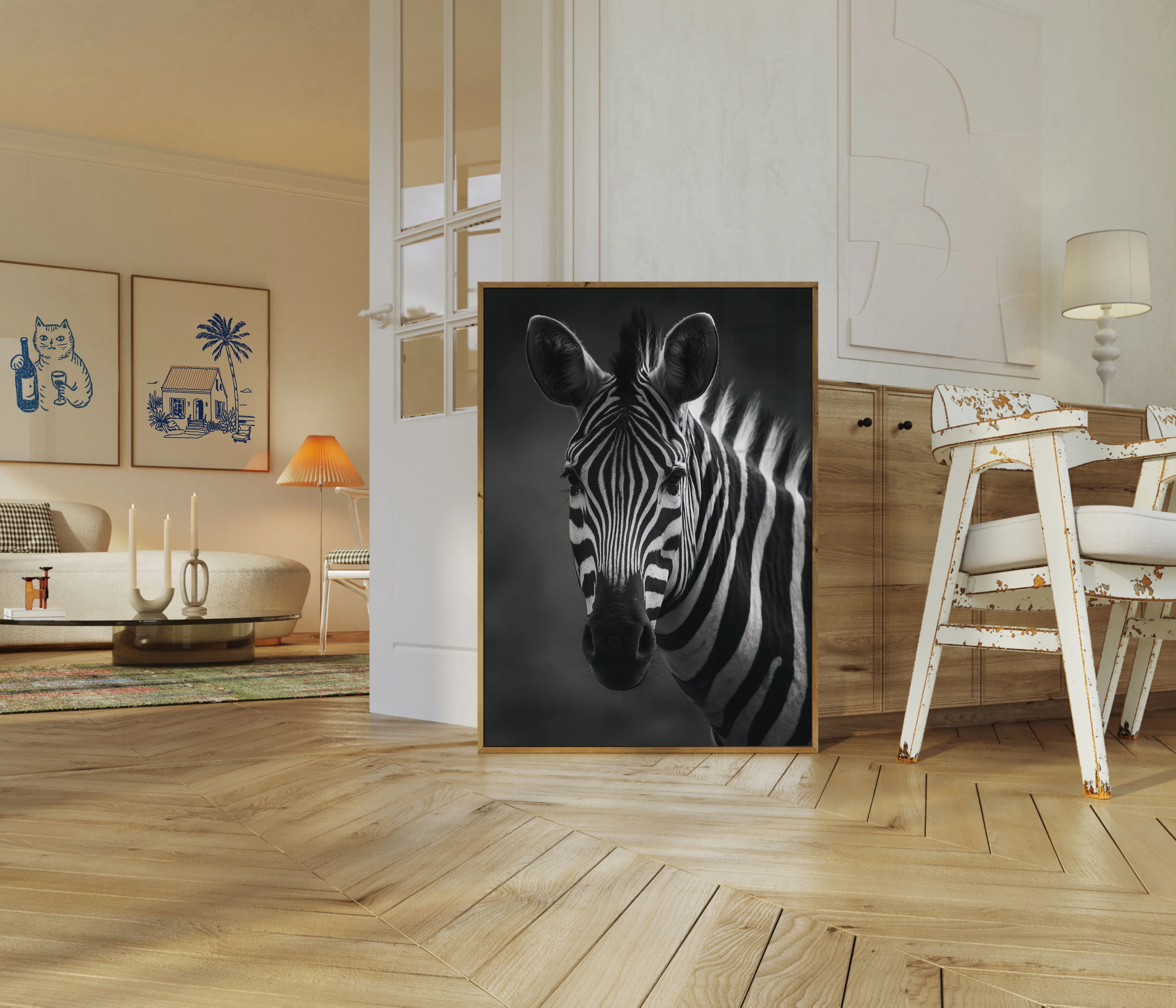Black and White Zebra Poster - Image 5