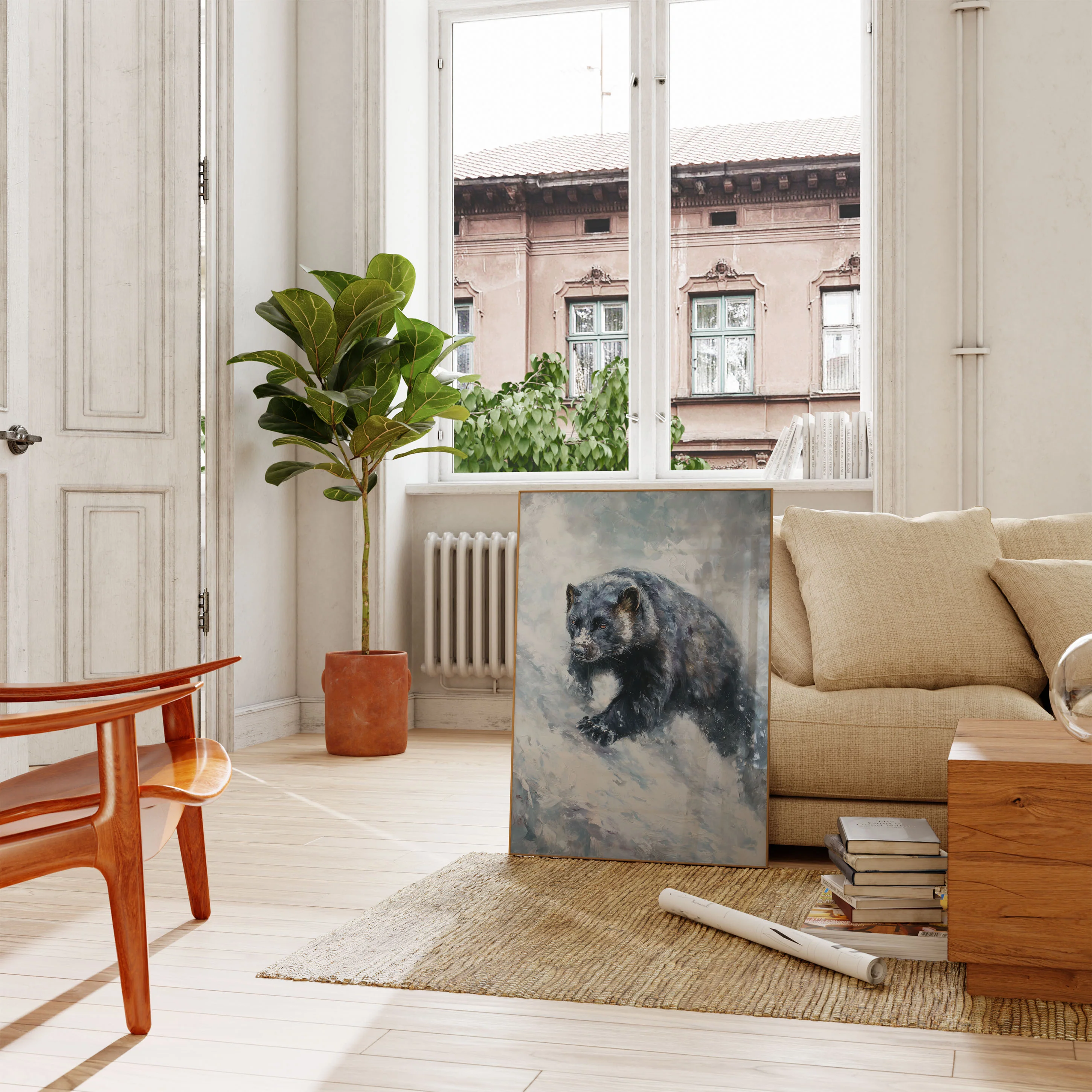 Black Bear in Winter Snow Poster - Image 2