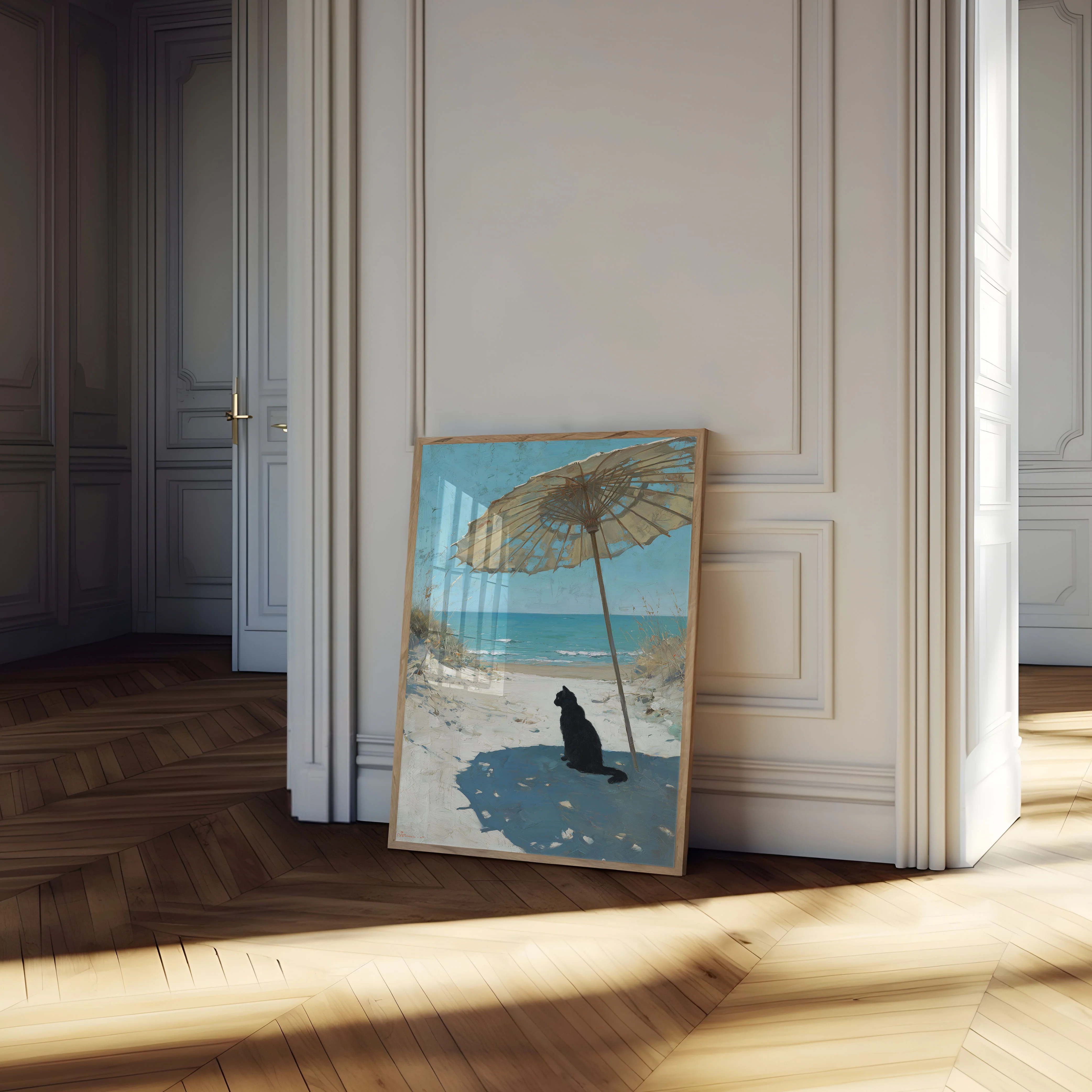 Black Cat Beach Umbrella Poster - Image 4