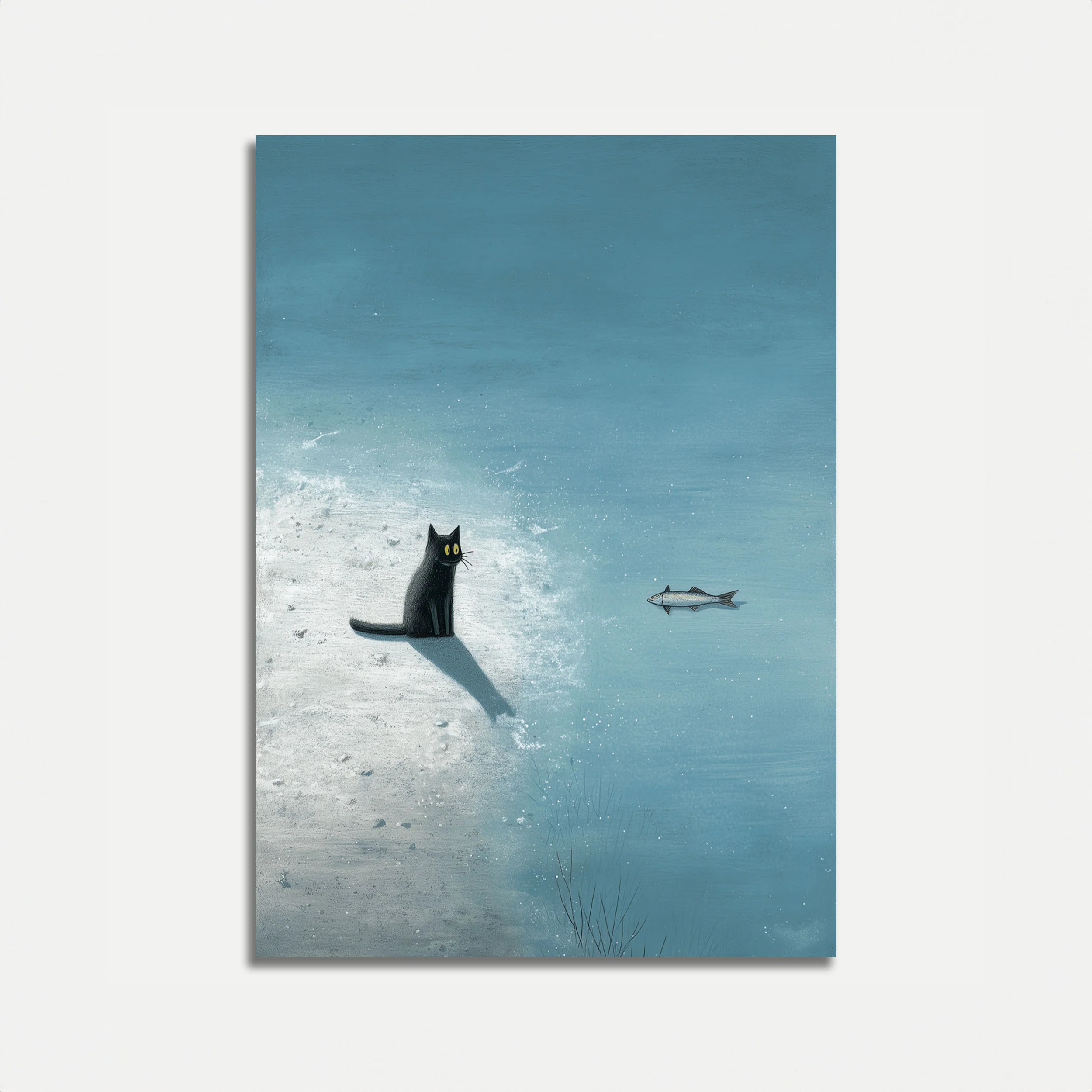 Black Cat By The Water Poster