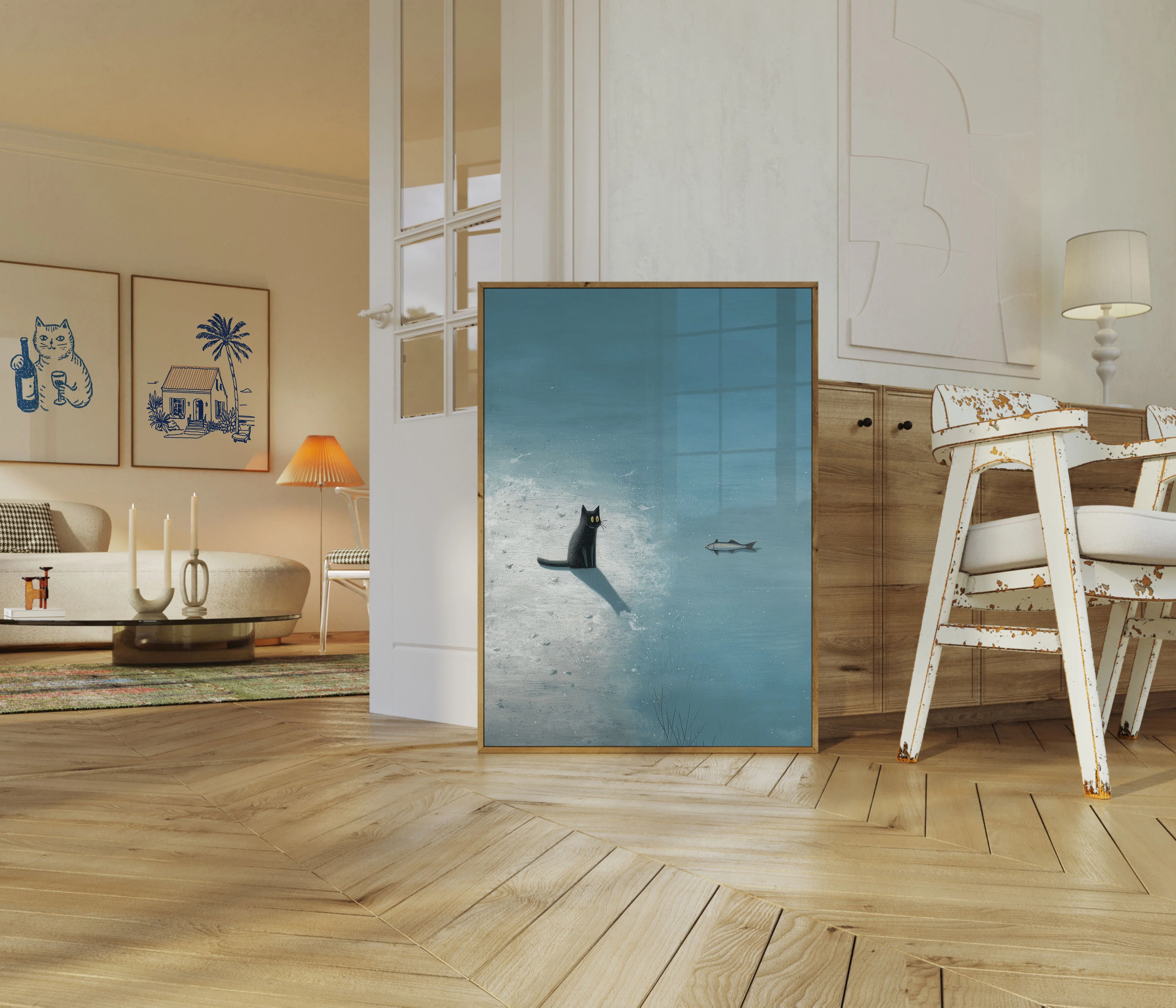 Black Cat By The Water Poster - Image 5