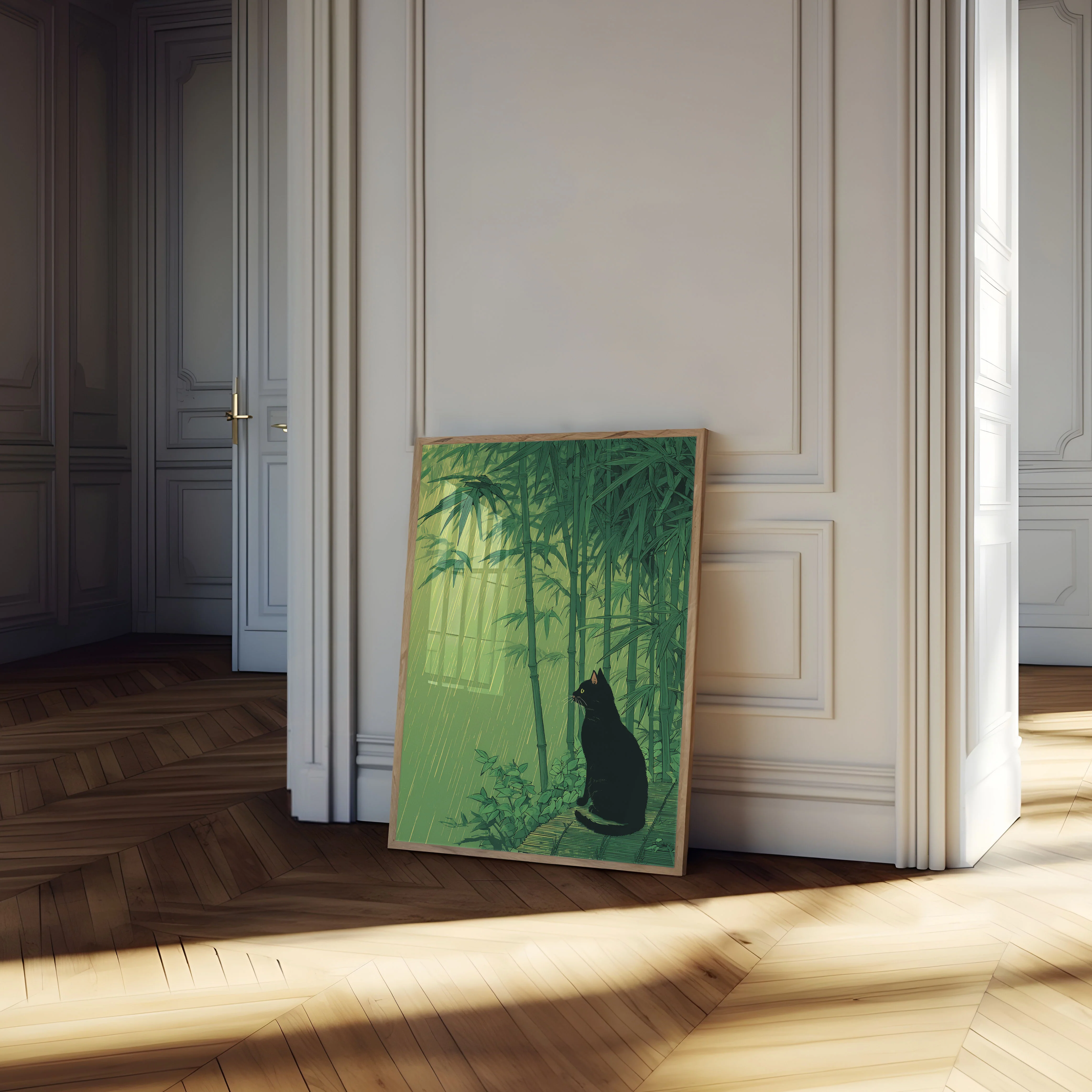 Black Cat in Bamboo Forest Poster - Image 4