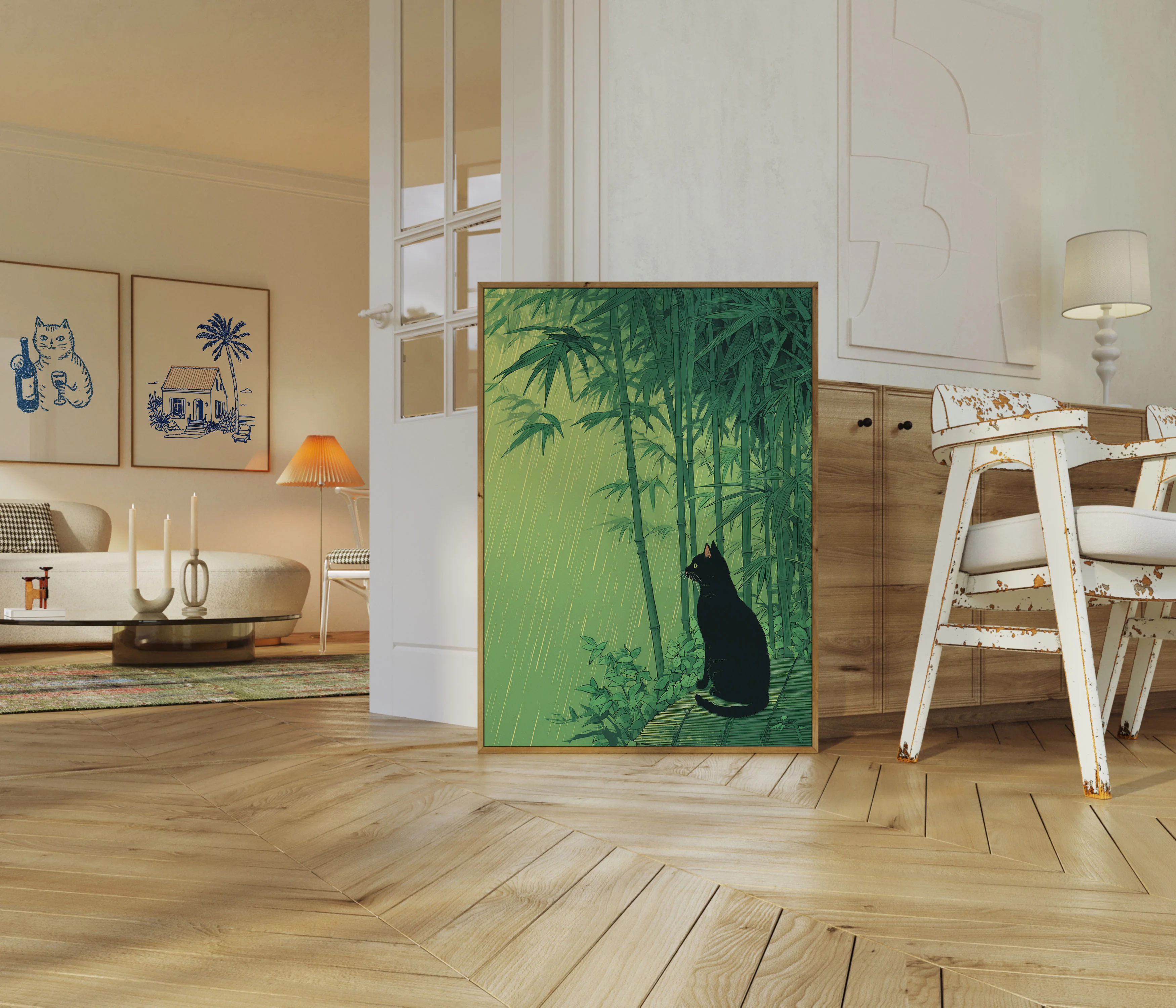 Black Cat in Bamboo Forest Poster - Image 5