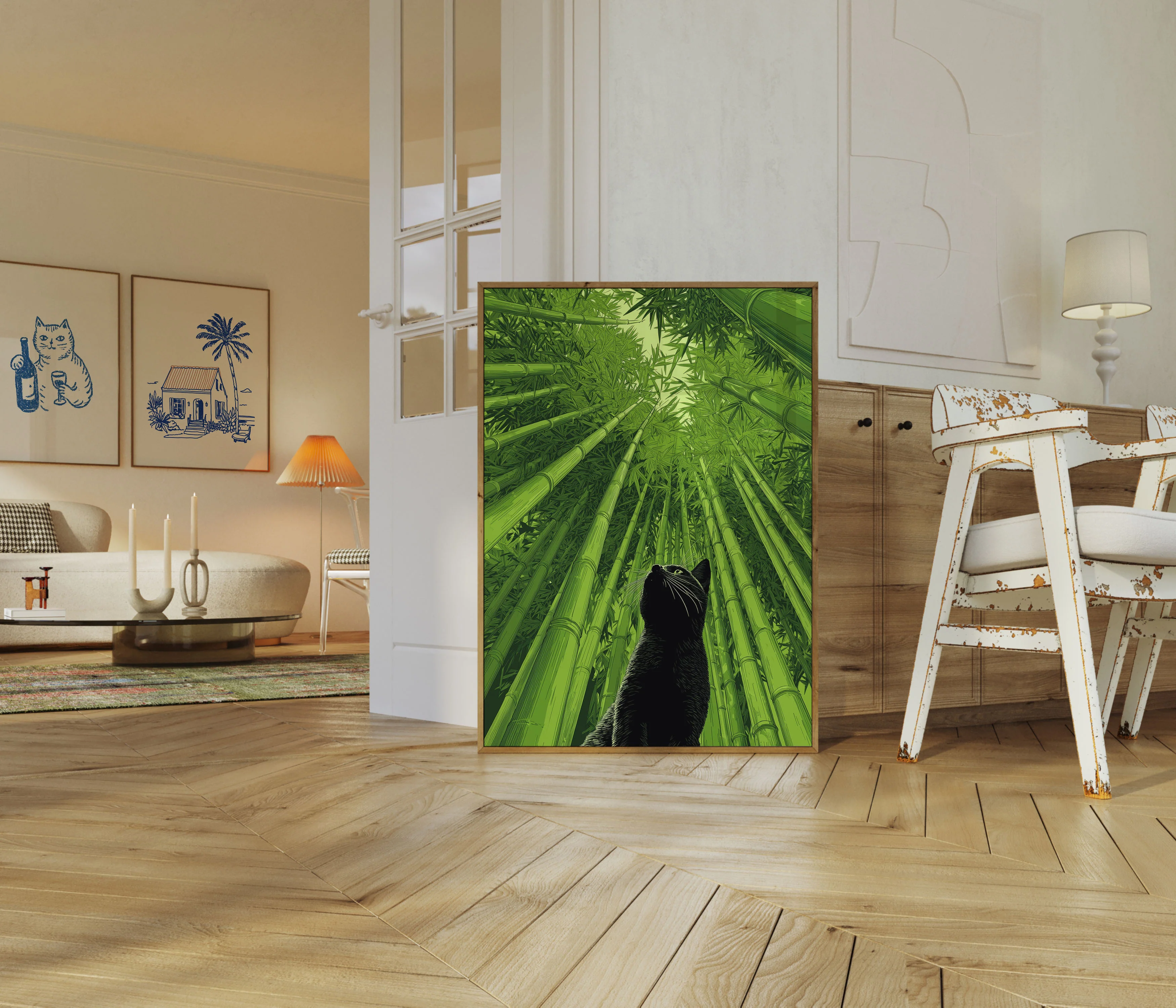 Black Cat in Bamboo Forest Poster - Image 5