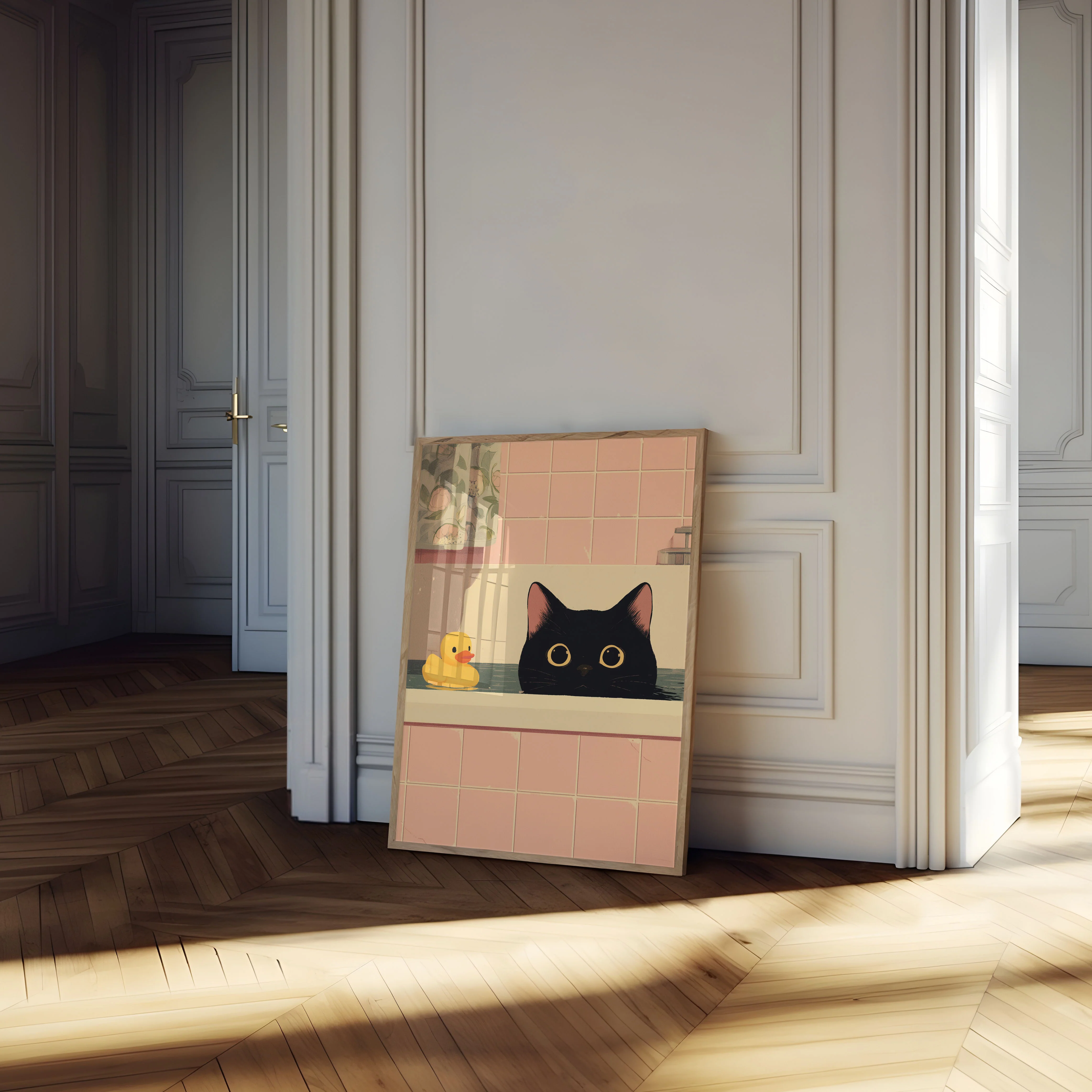 Black Cat in Bath Poster - Image 4