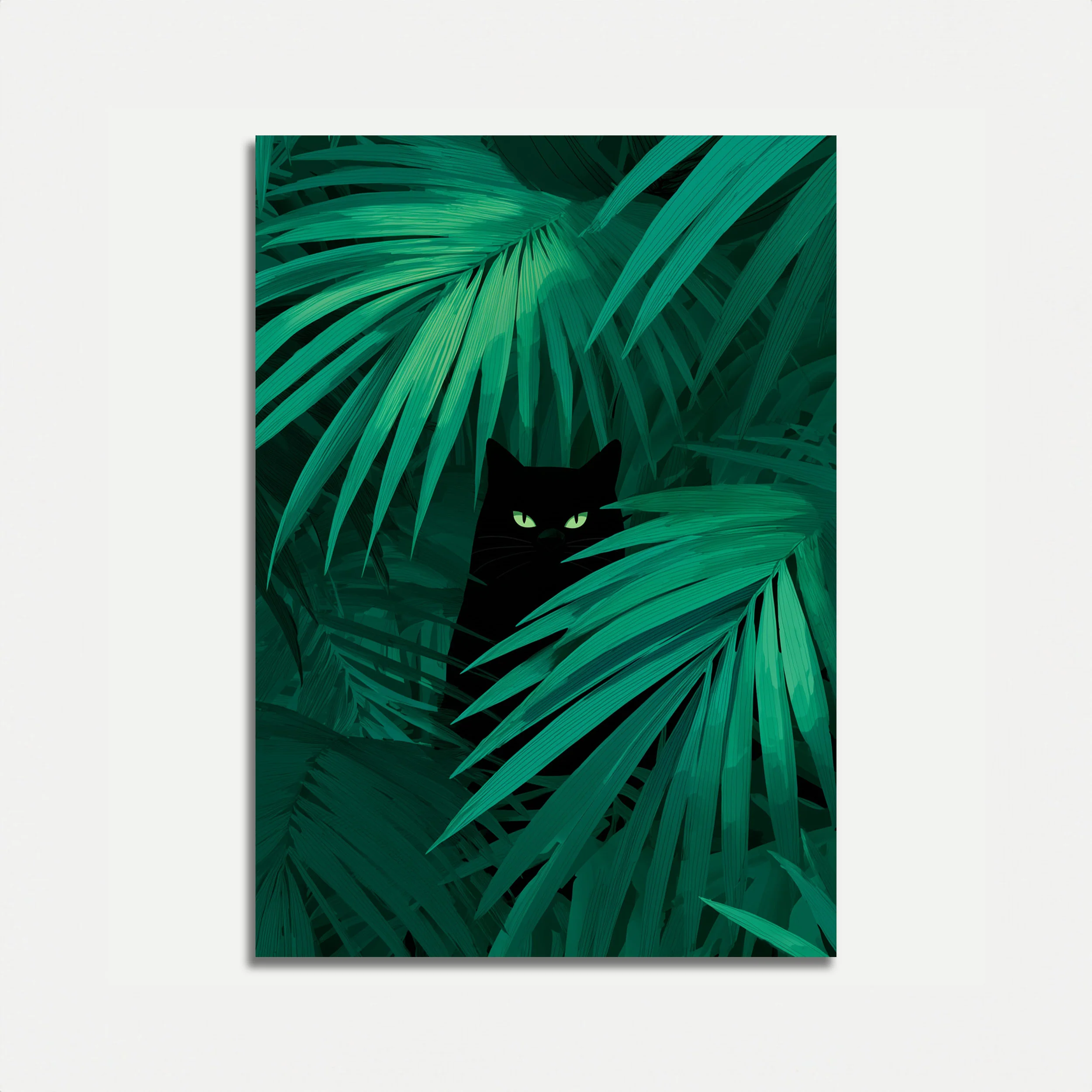 Black Cat in Jungle Poster
