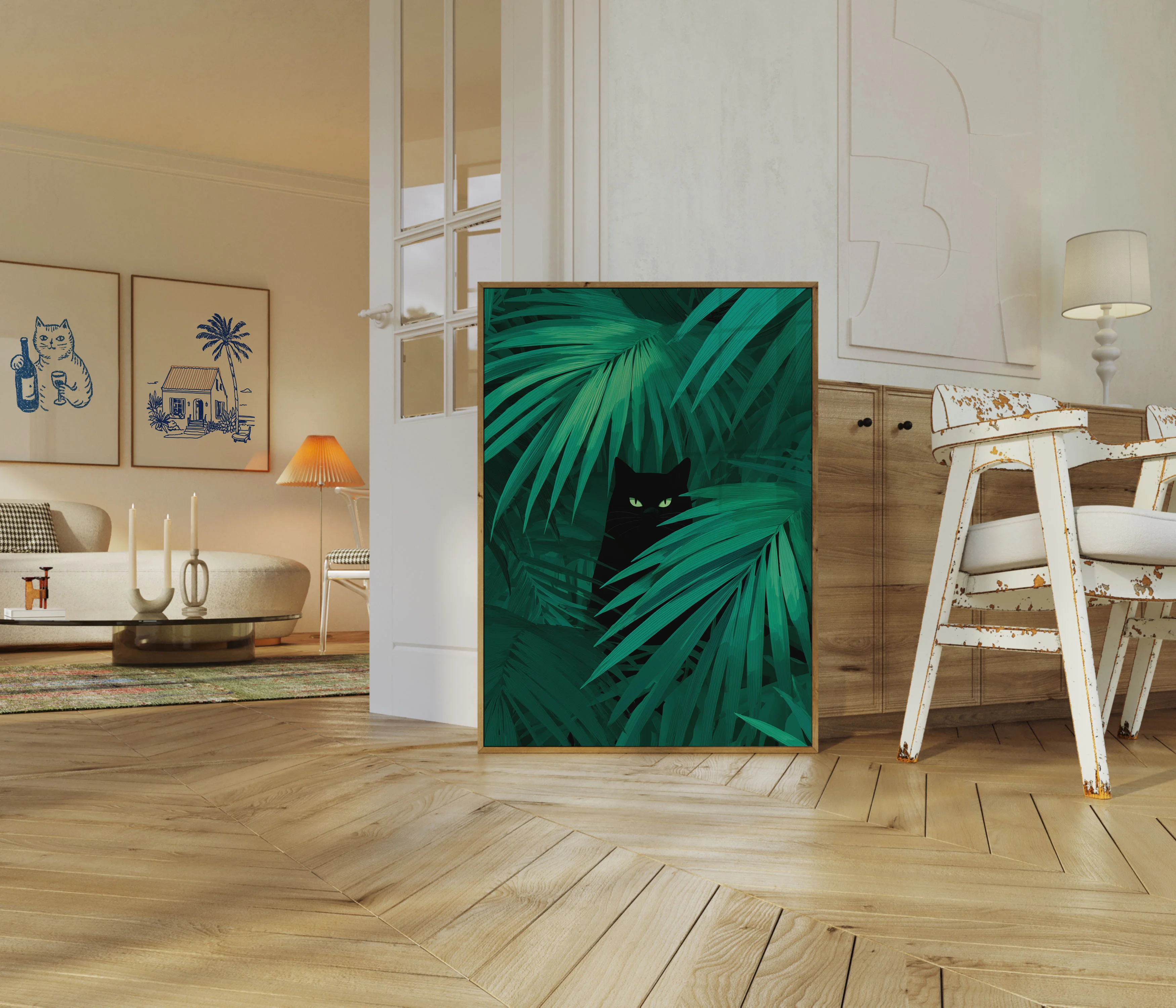 Black Cat in Jungle Poster - Image 5