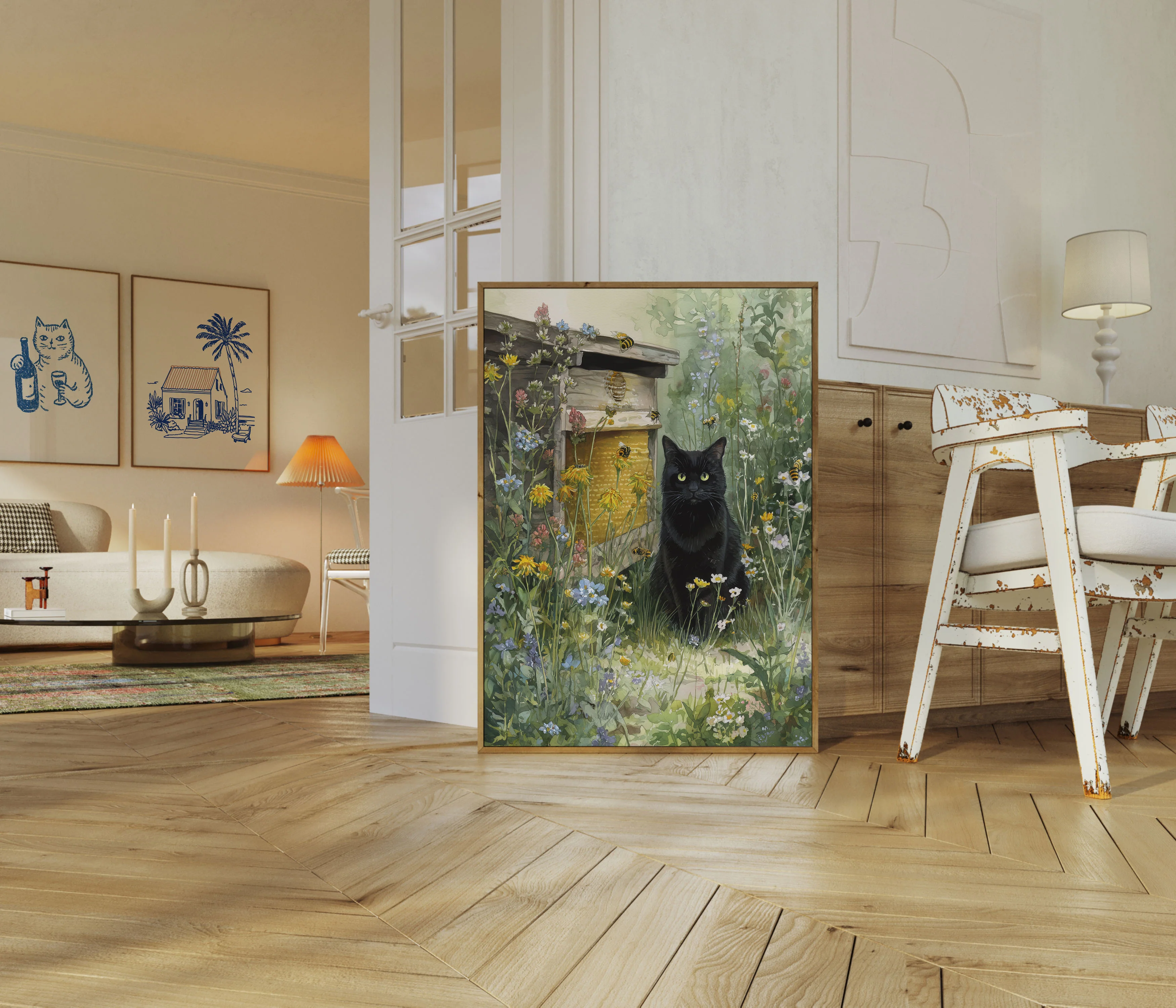Black Cat in the Garden Poster - Image 5