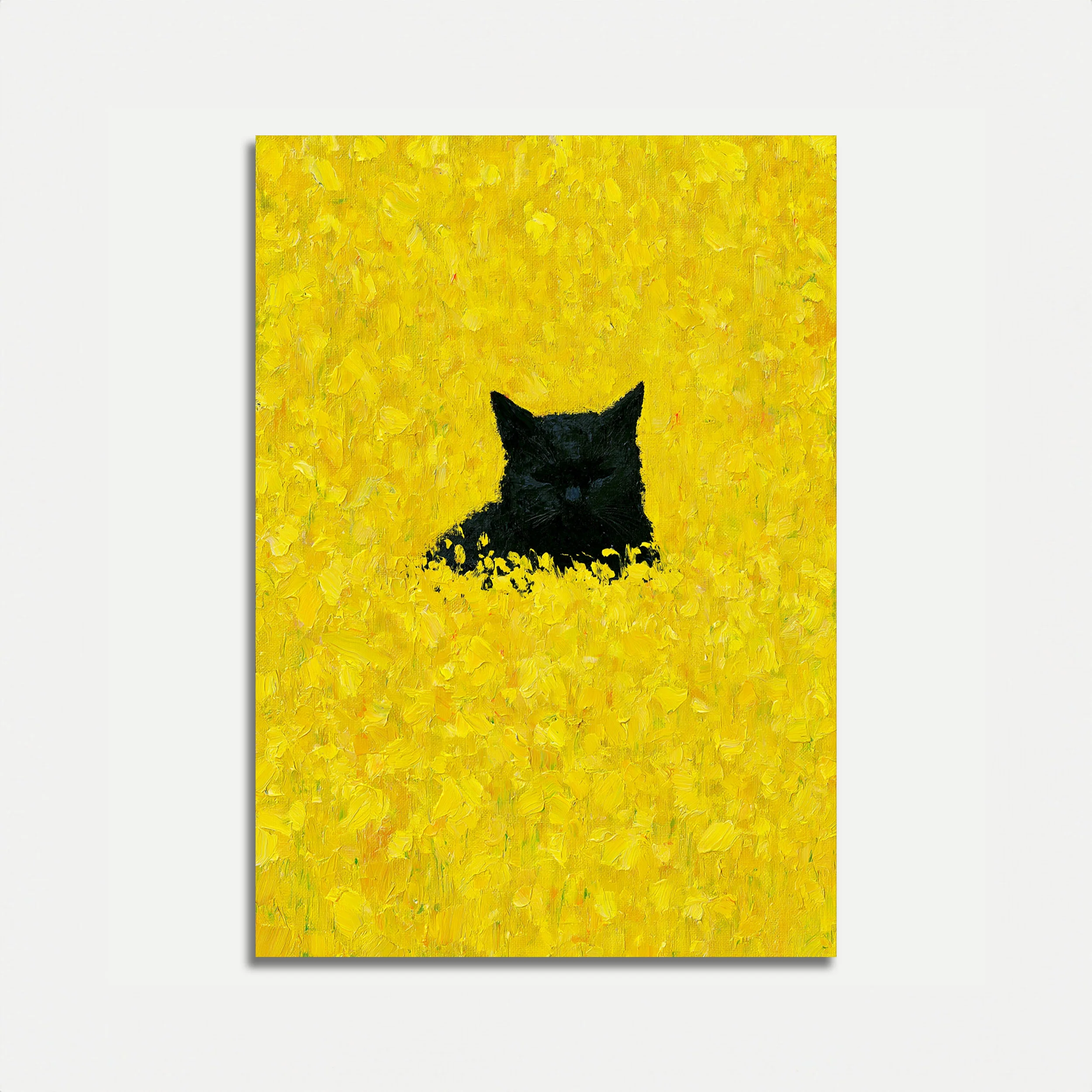 Black Cat in Yellow Poster