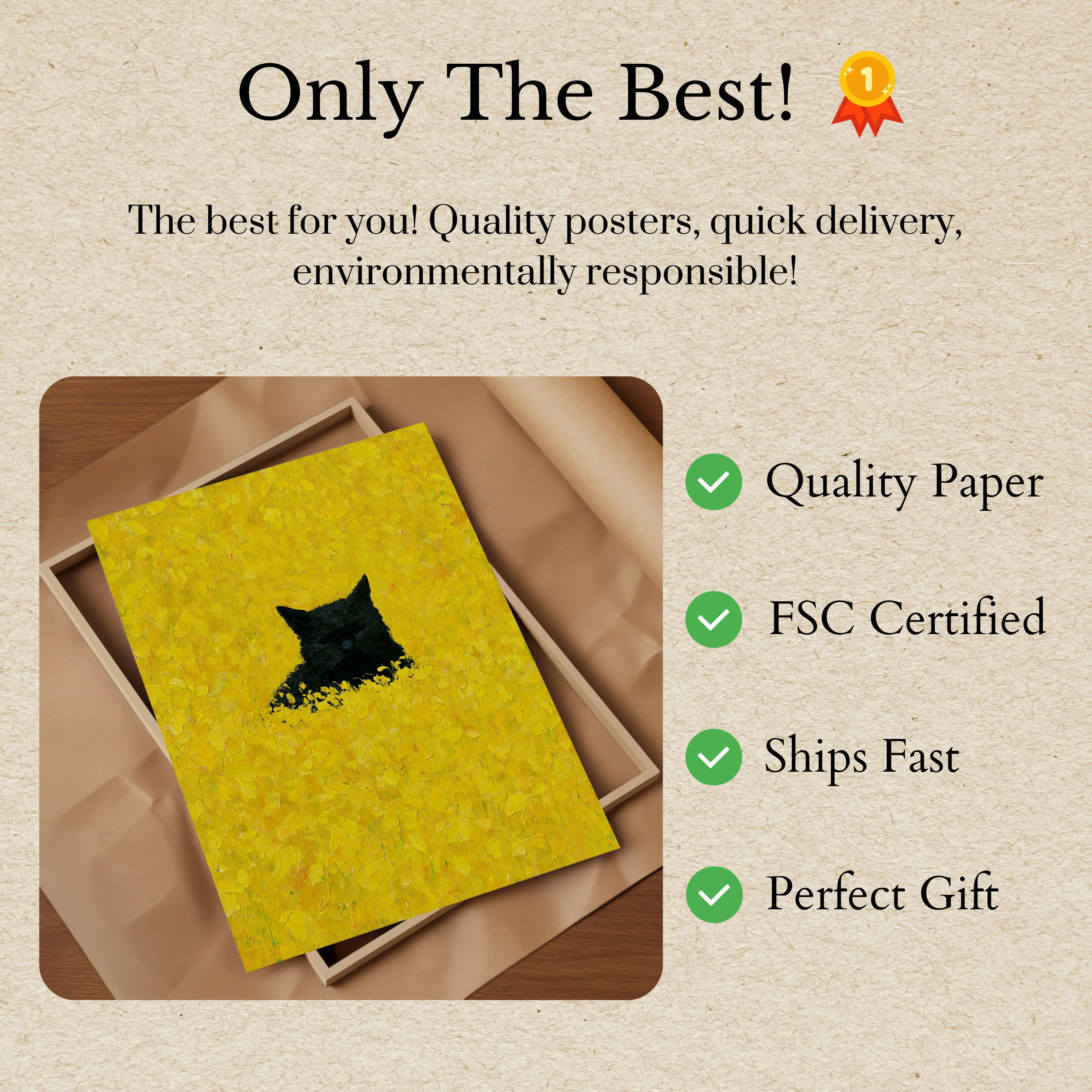 Black Cat in Yellow Poster - Image 3
