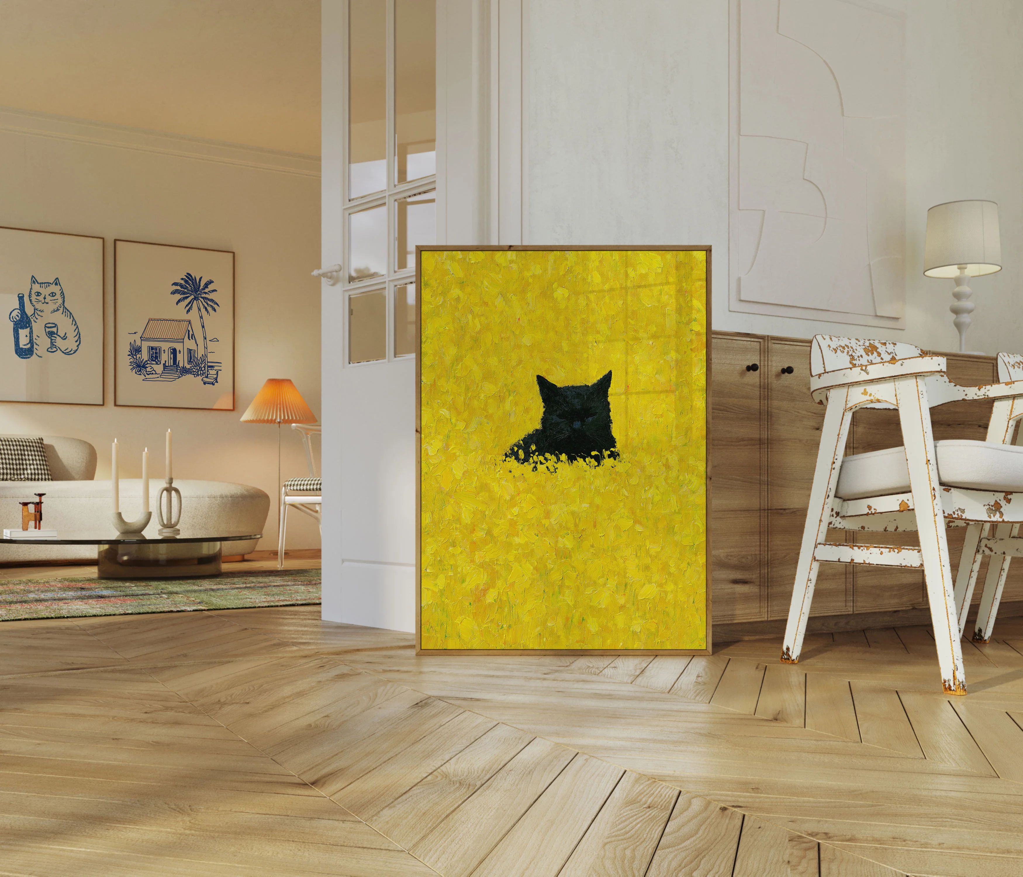 Black Cat in Yellow Poster - Image 5