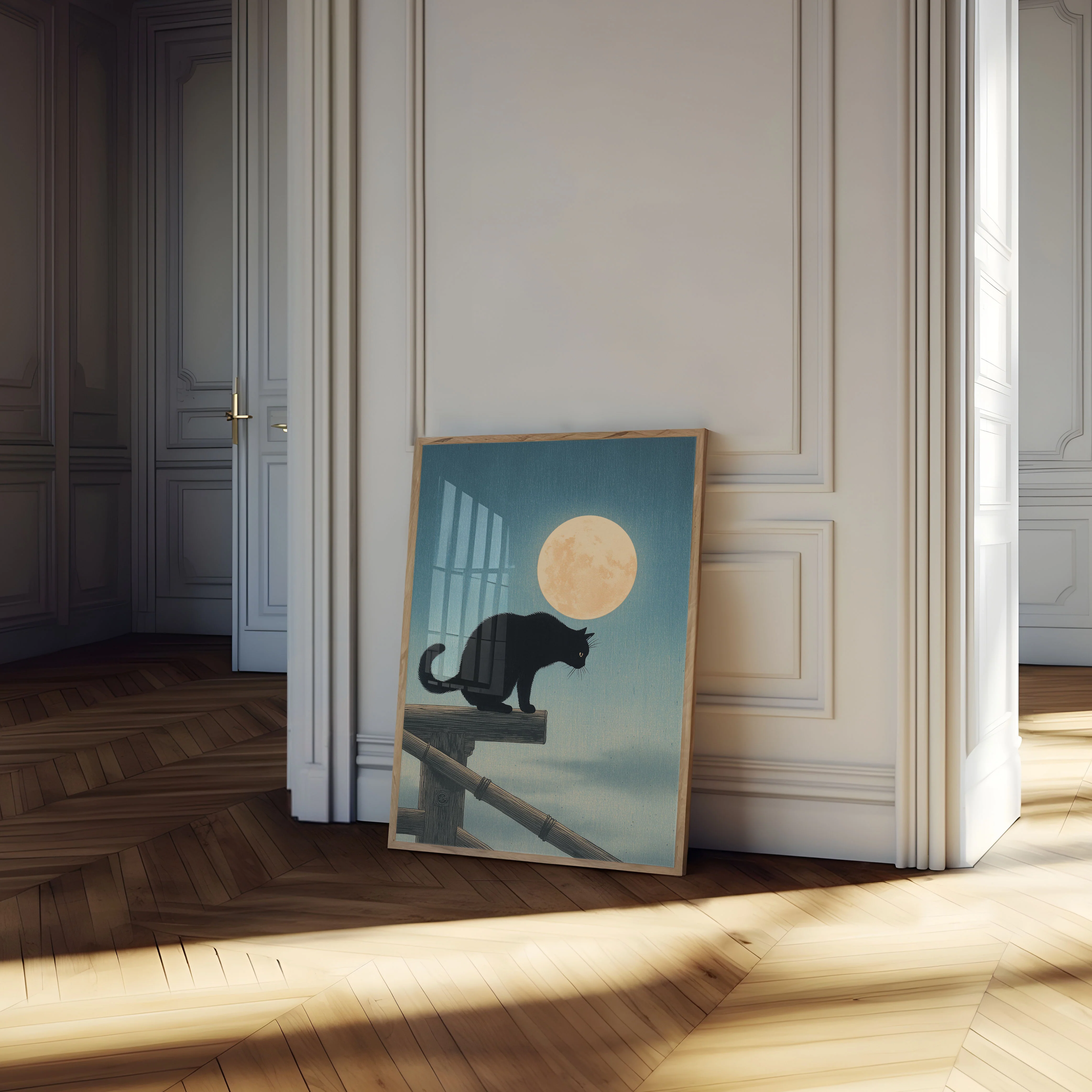 Black Cat Under the Moon Poster - Image 4