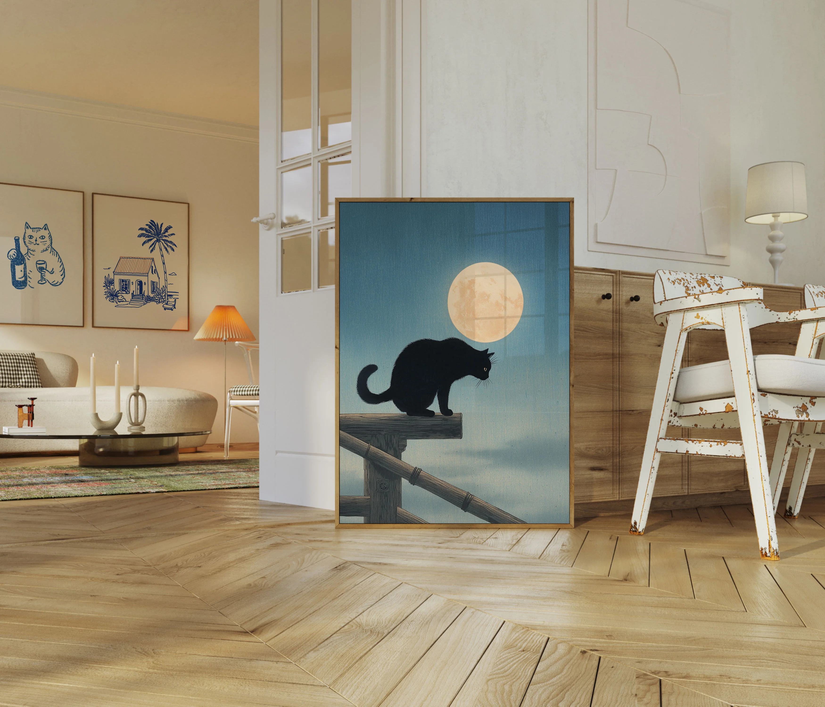 Black Cat Under the Moon Poster - Image 5
