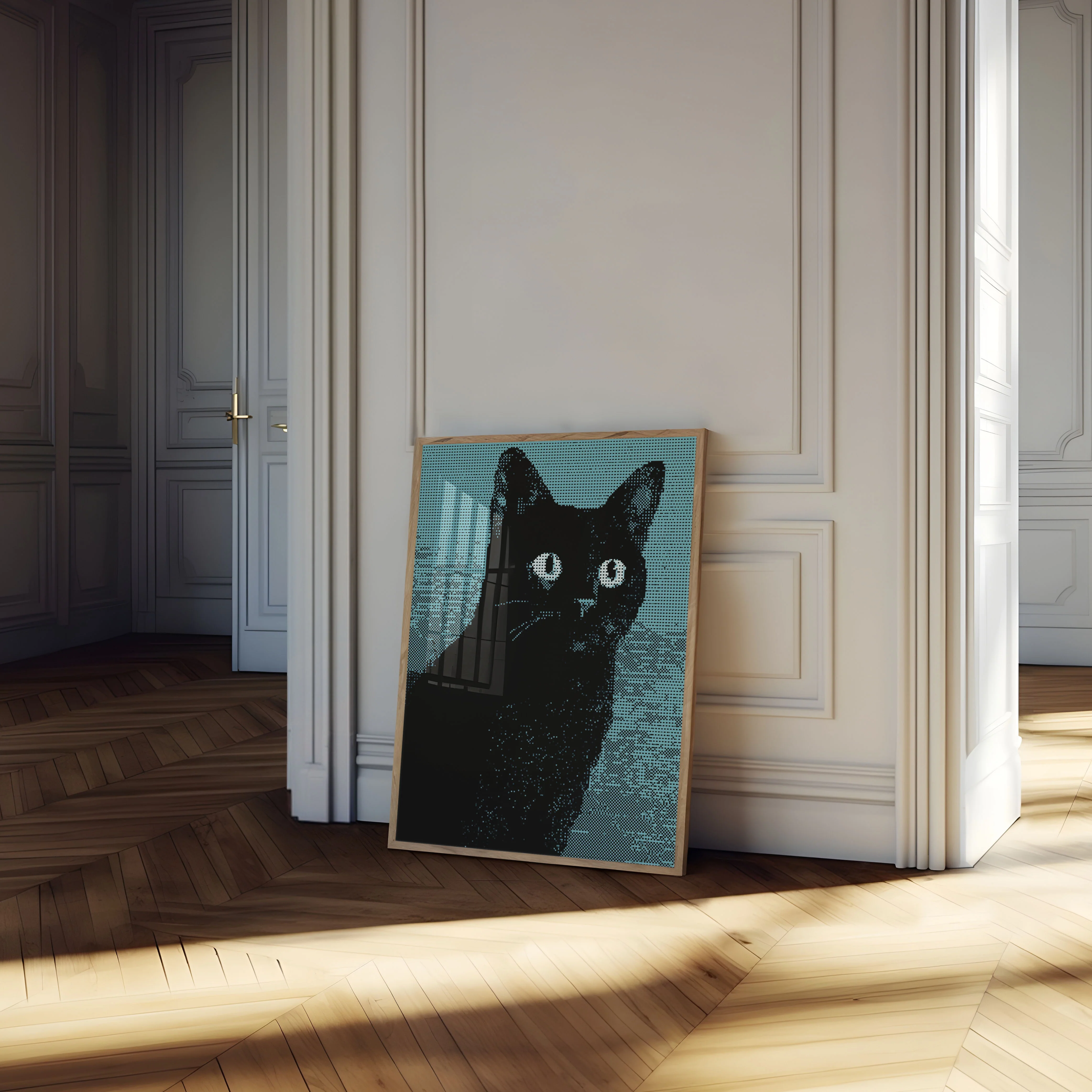 Black Cat with Glowing Eyes Poster - Image 4