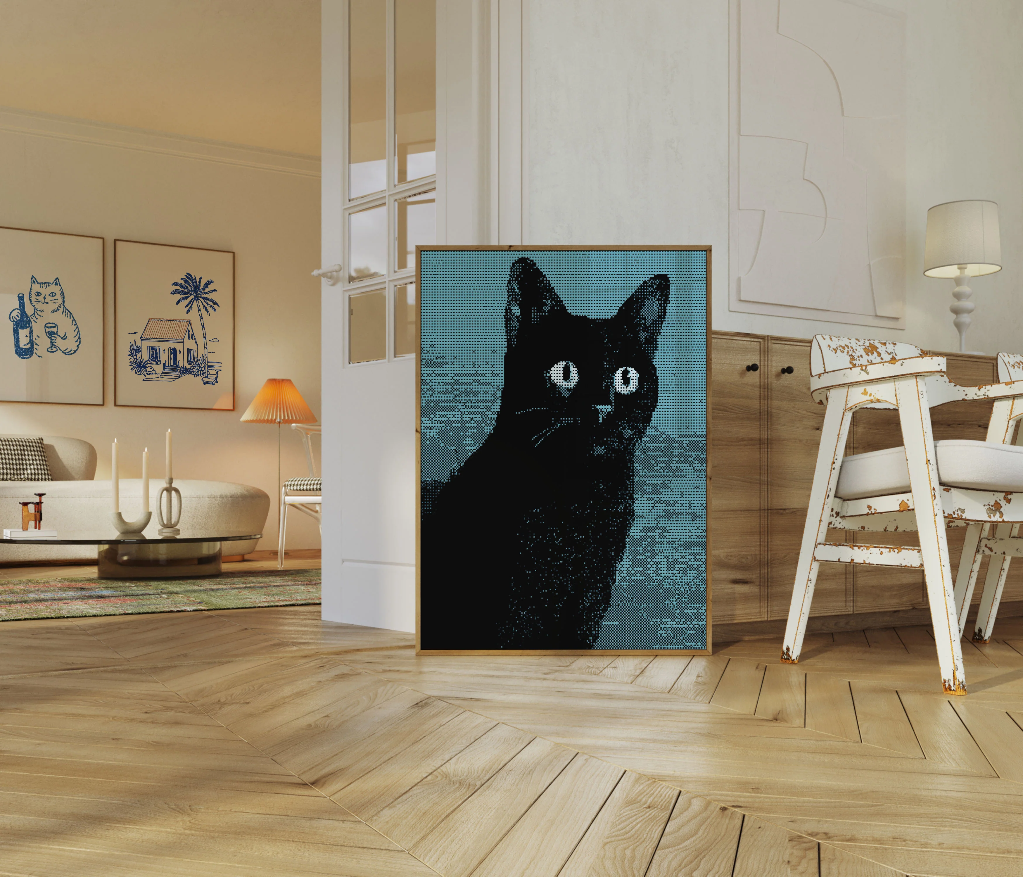 Black Cat with Glowing Eyes Poster - Image 5