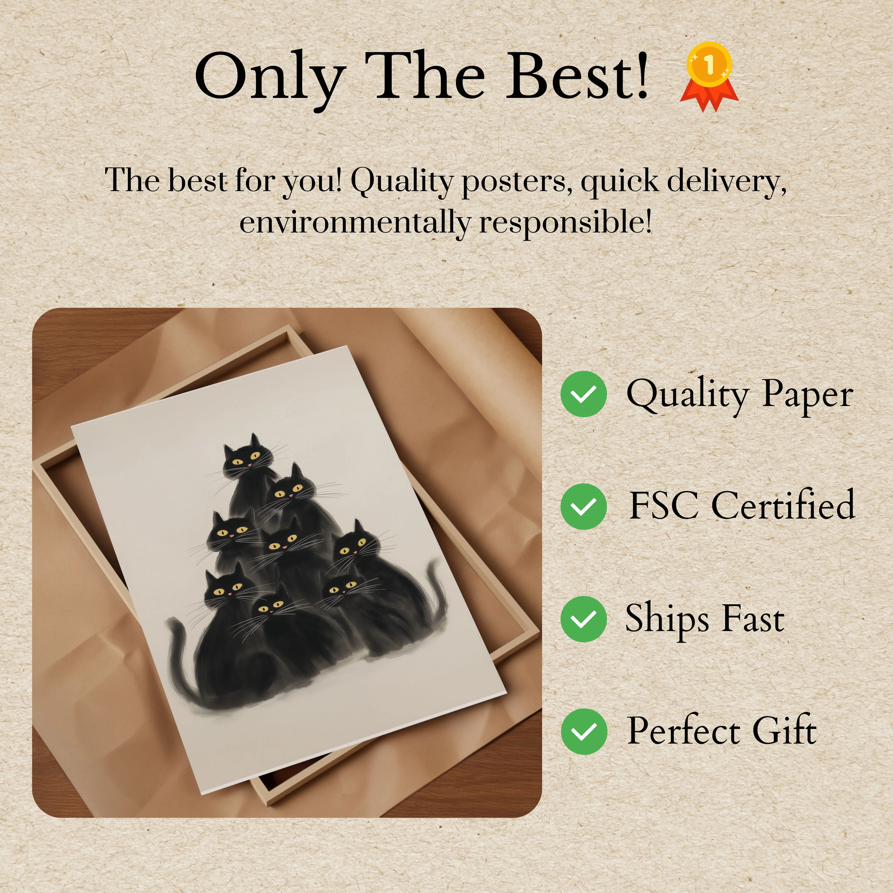 Black Cats in Formation Poster - Image 3