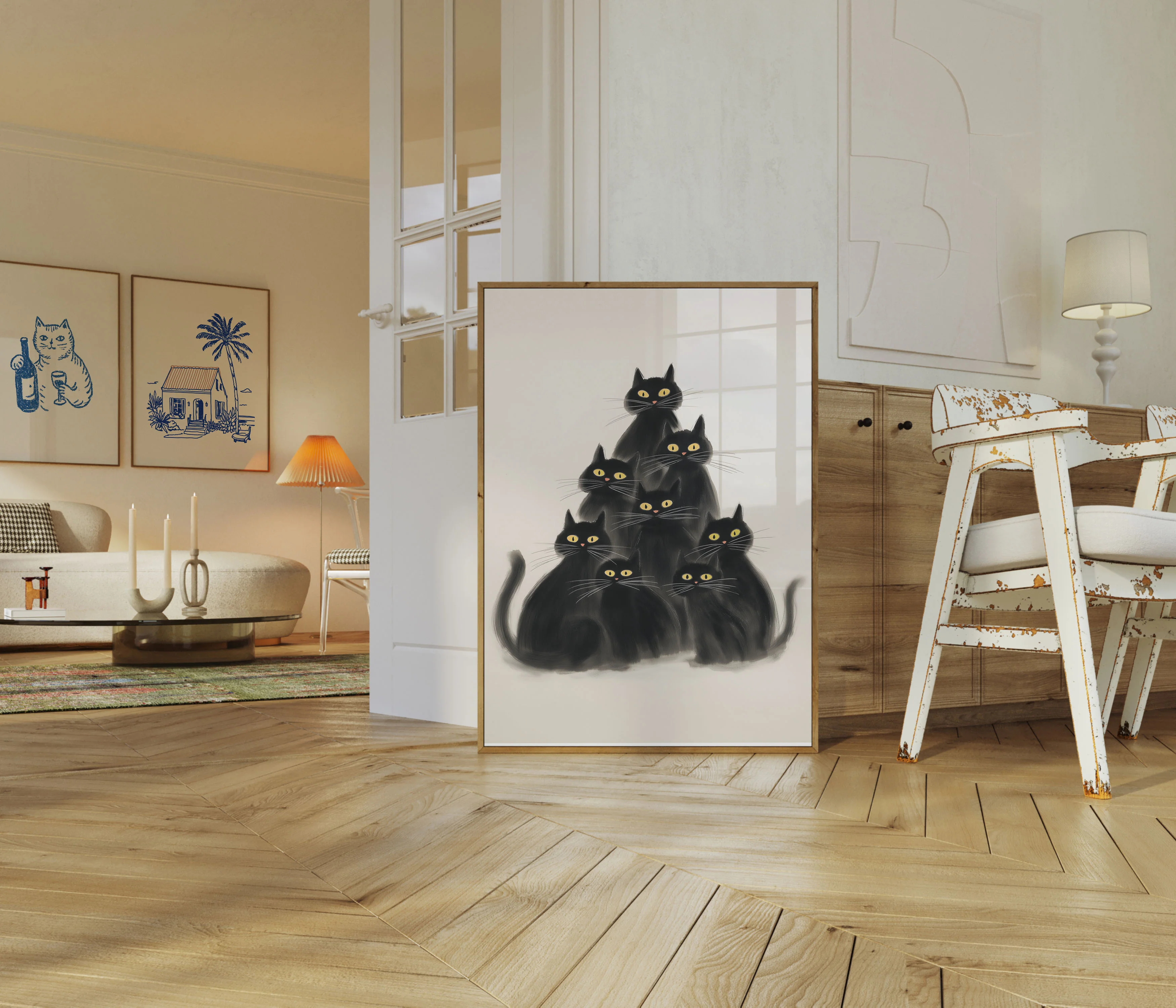 Black Cats in Formation Poster - Image 5