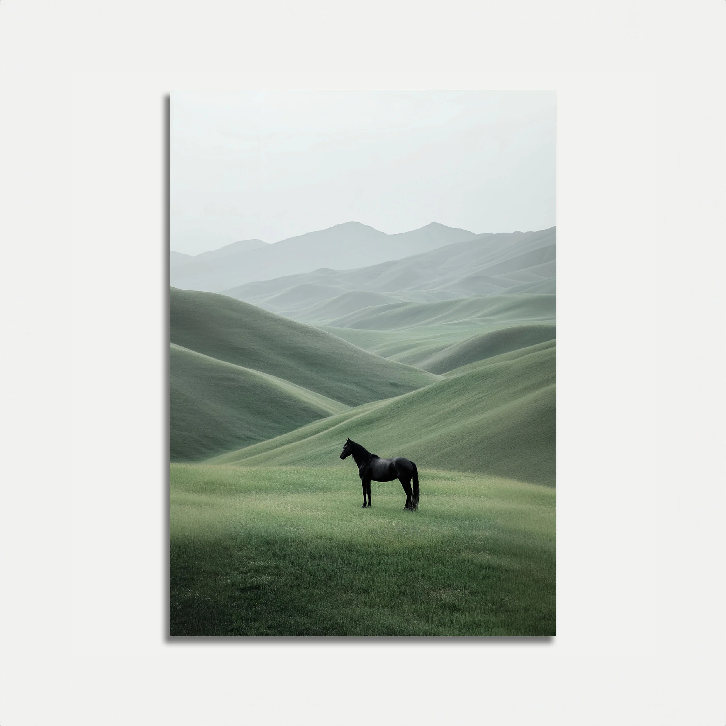 Black Horse in Rolling Hills Poster