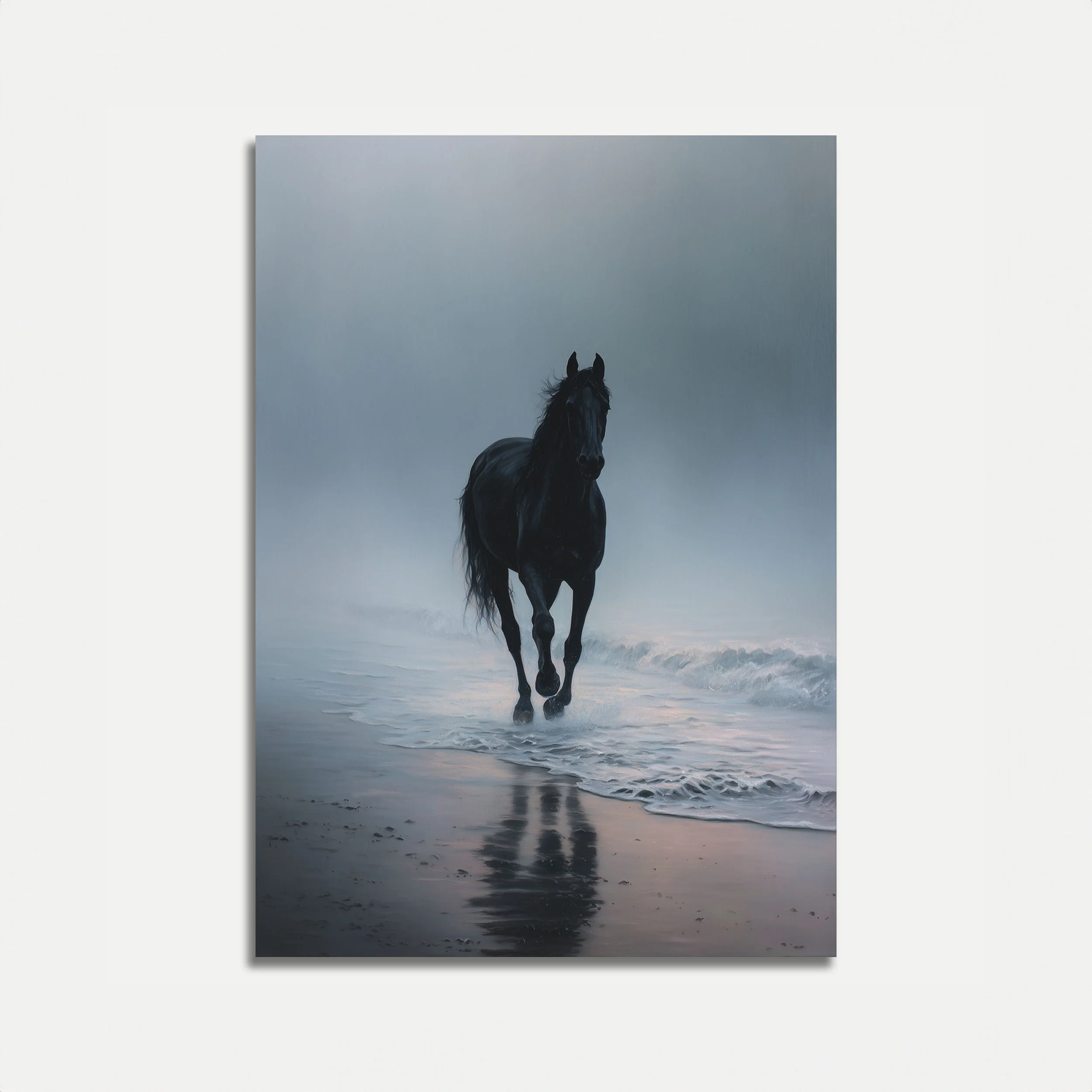Black Horse Running Beach Poster