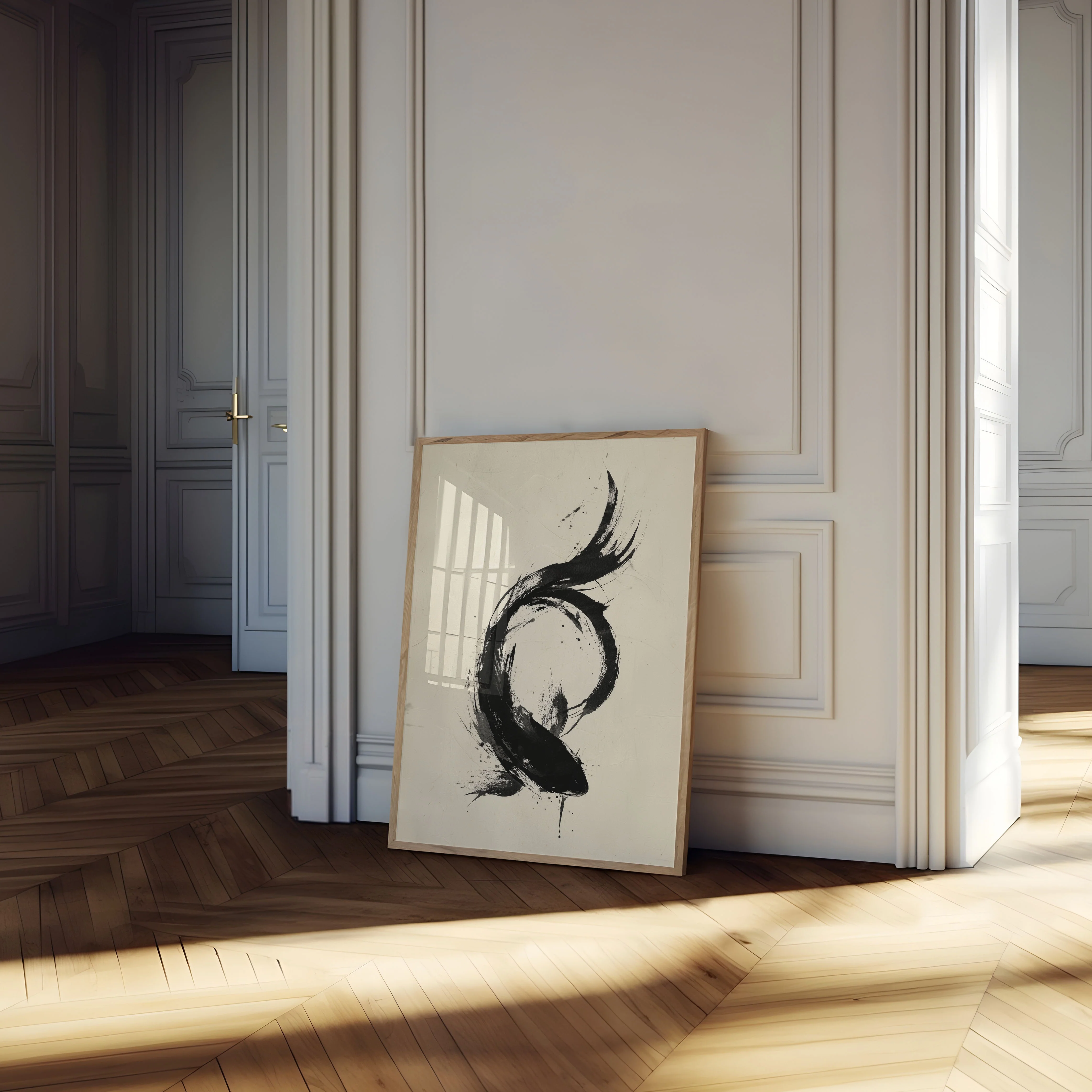Black Ink Koi Fish Poster - Image 4