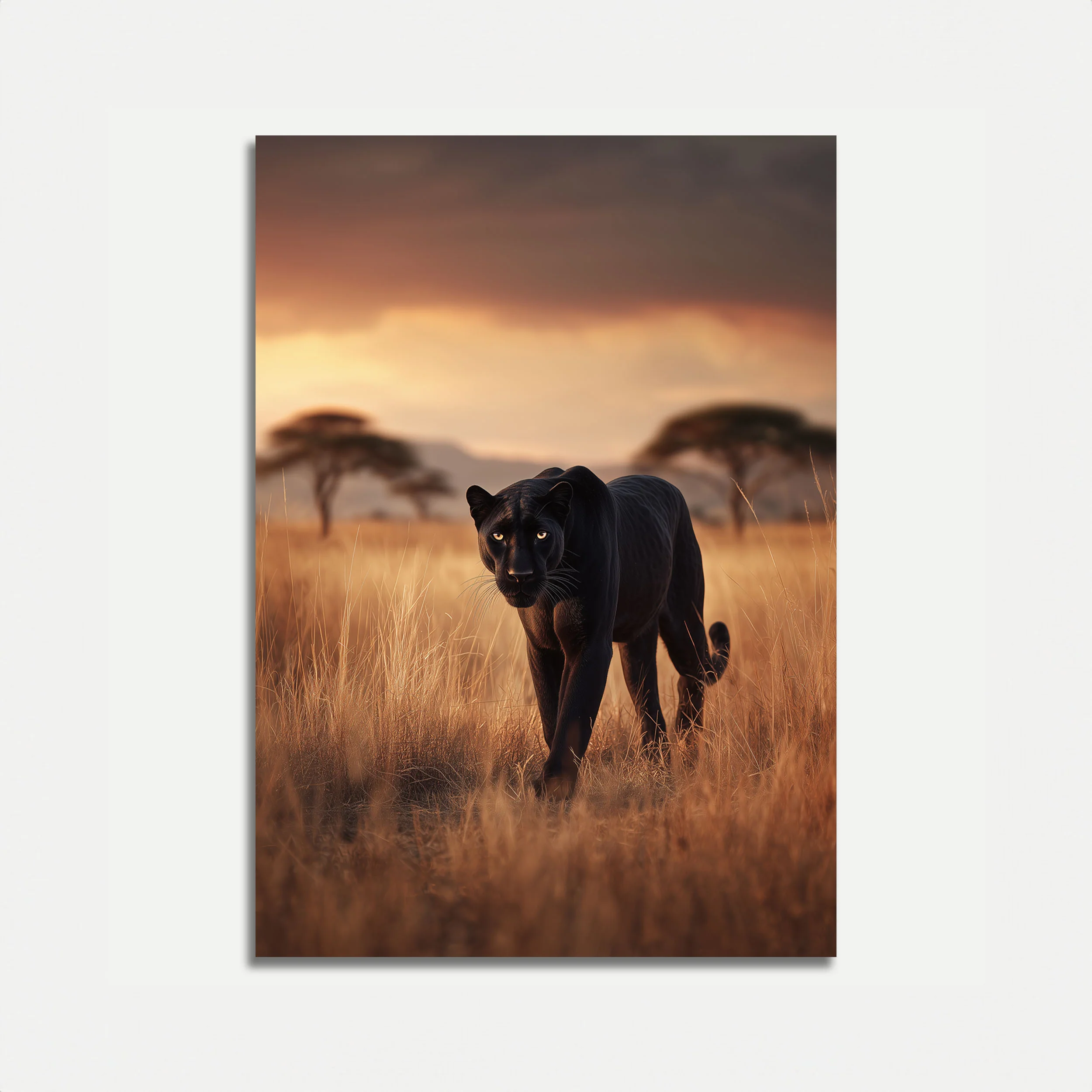 Black Panther Savanna Poster