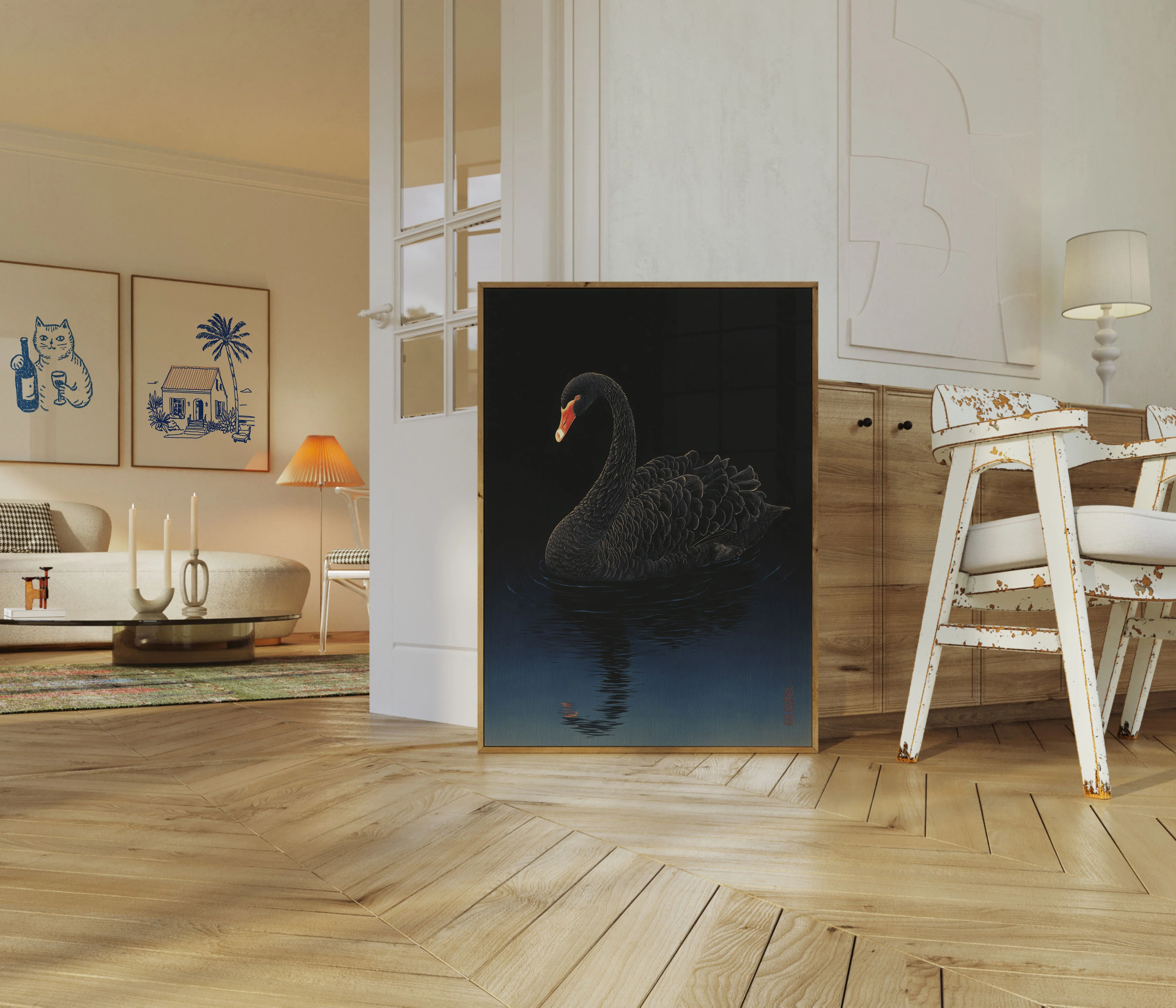 Black Swan on Water Poster - Image 5