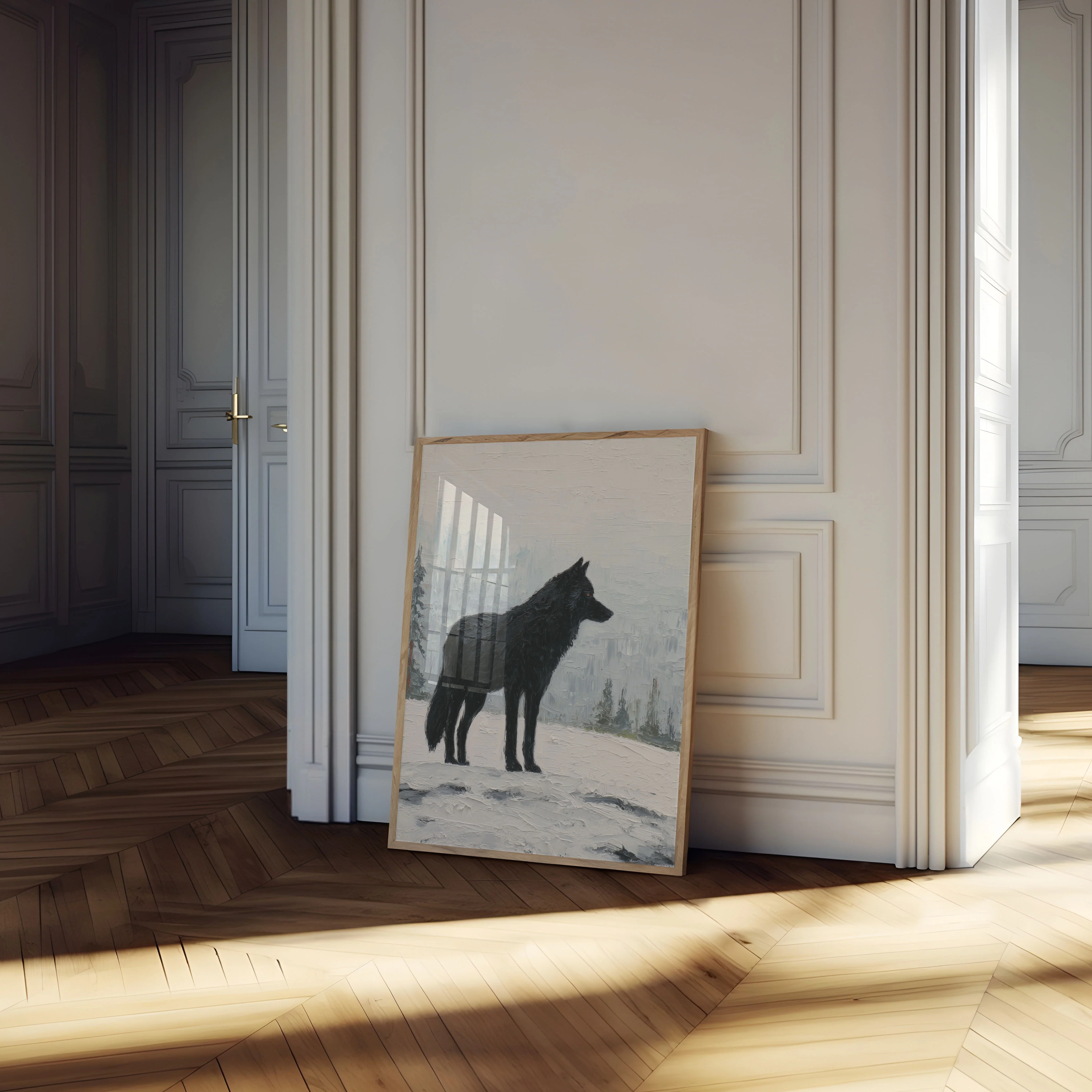 Black Wolf Winter Solitude Poster - Image 4