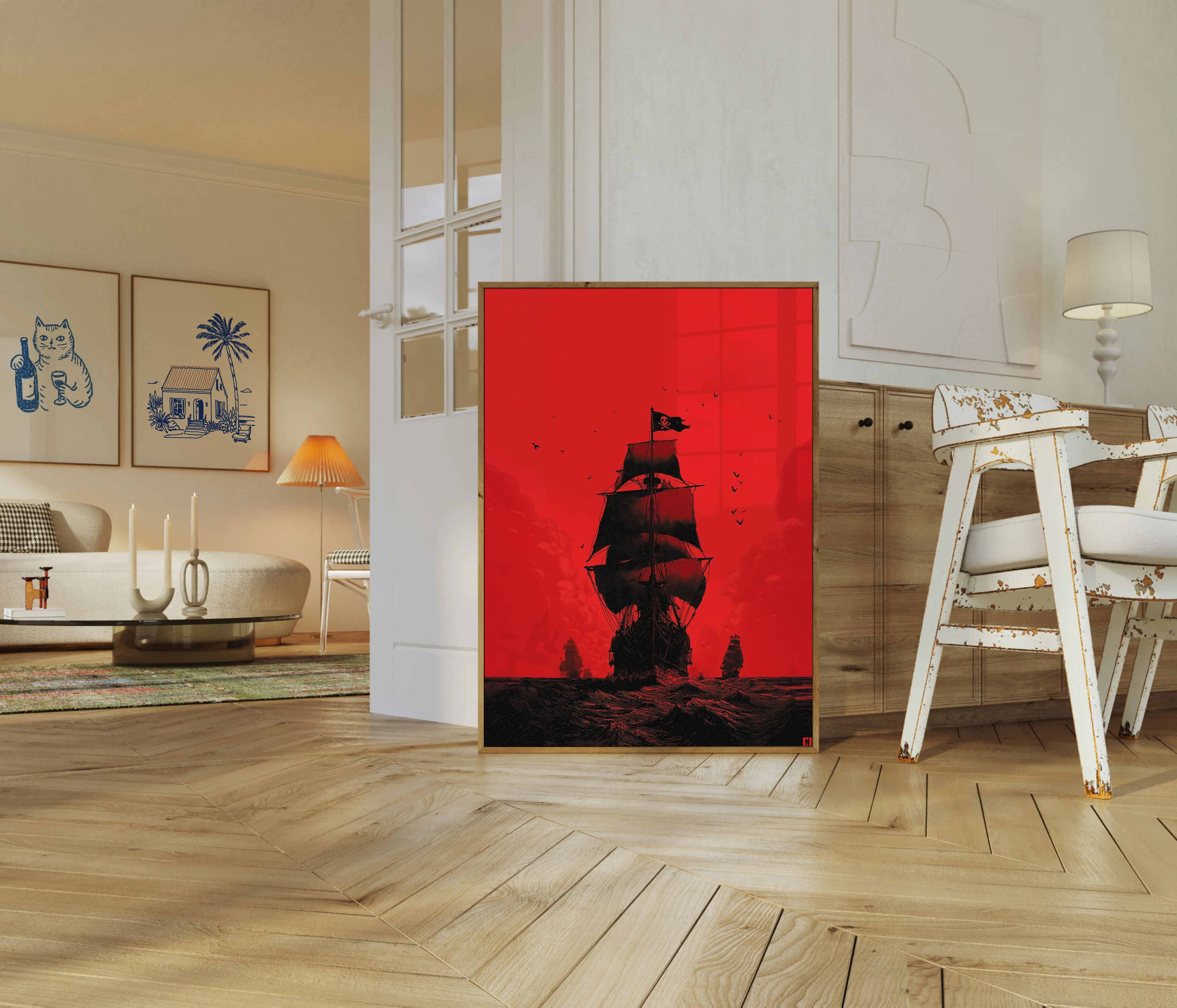 Blood Red Pirate Ship Poster - Image 5
