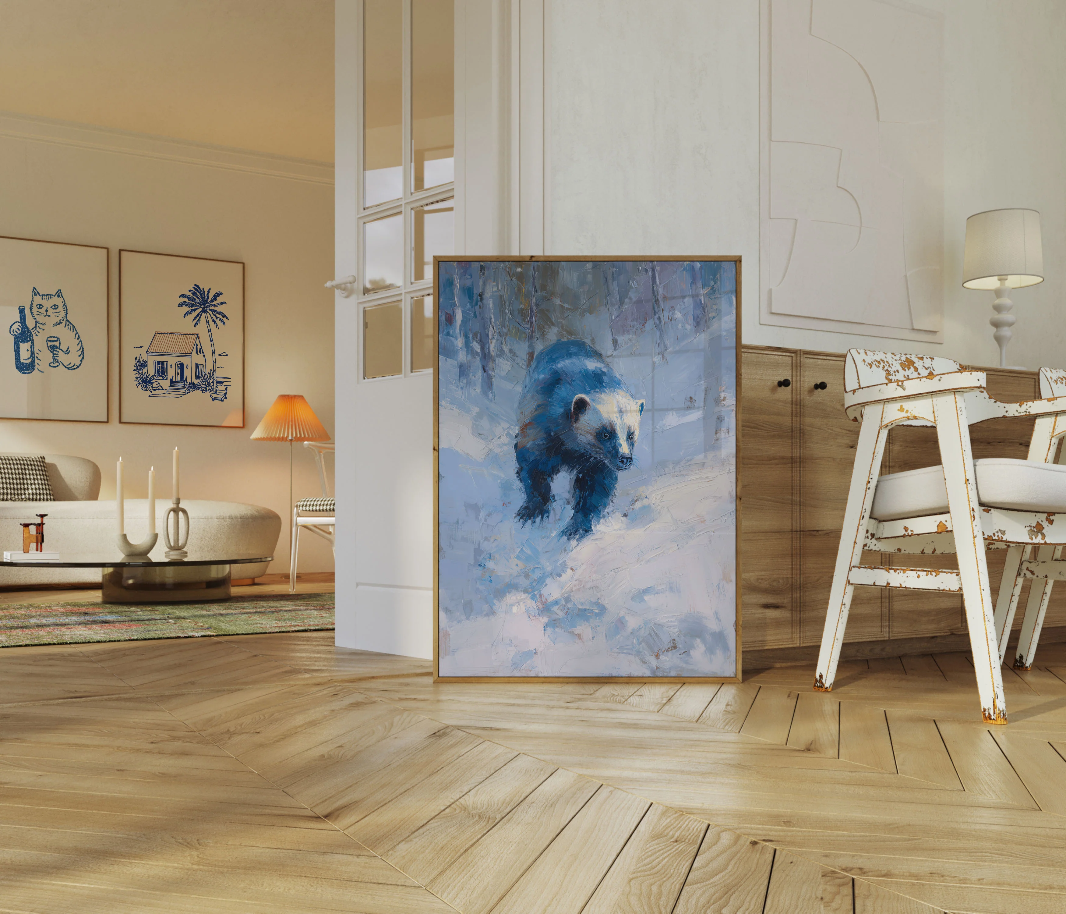Blue Bear in Winter Poster - Image 5