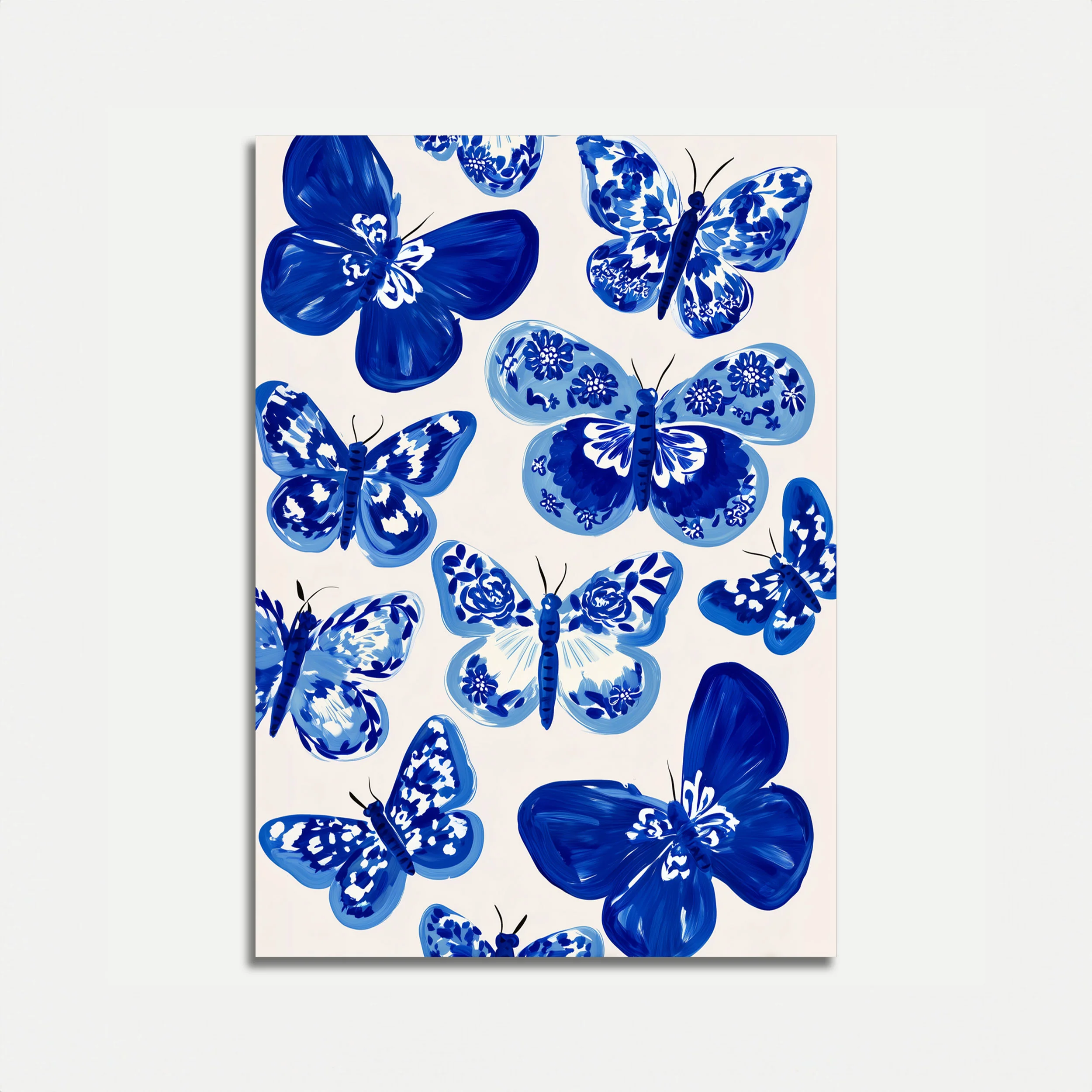 Blue Butterfly Garden Poster
