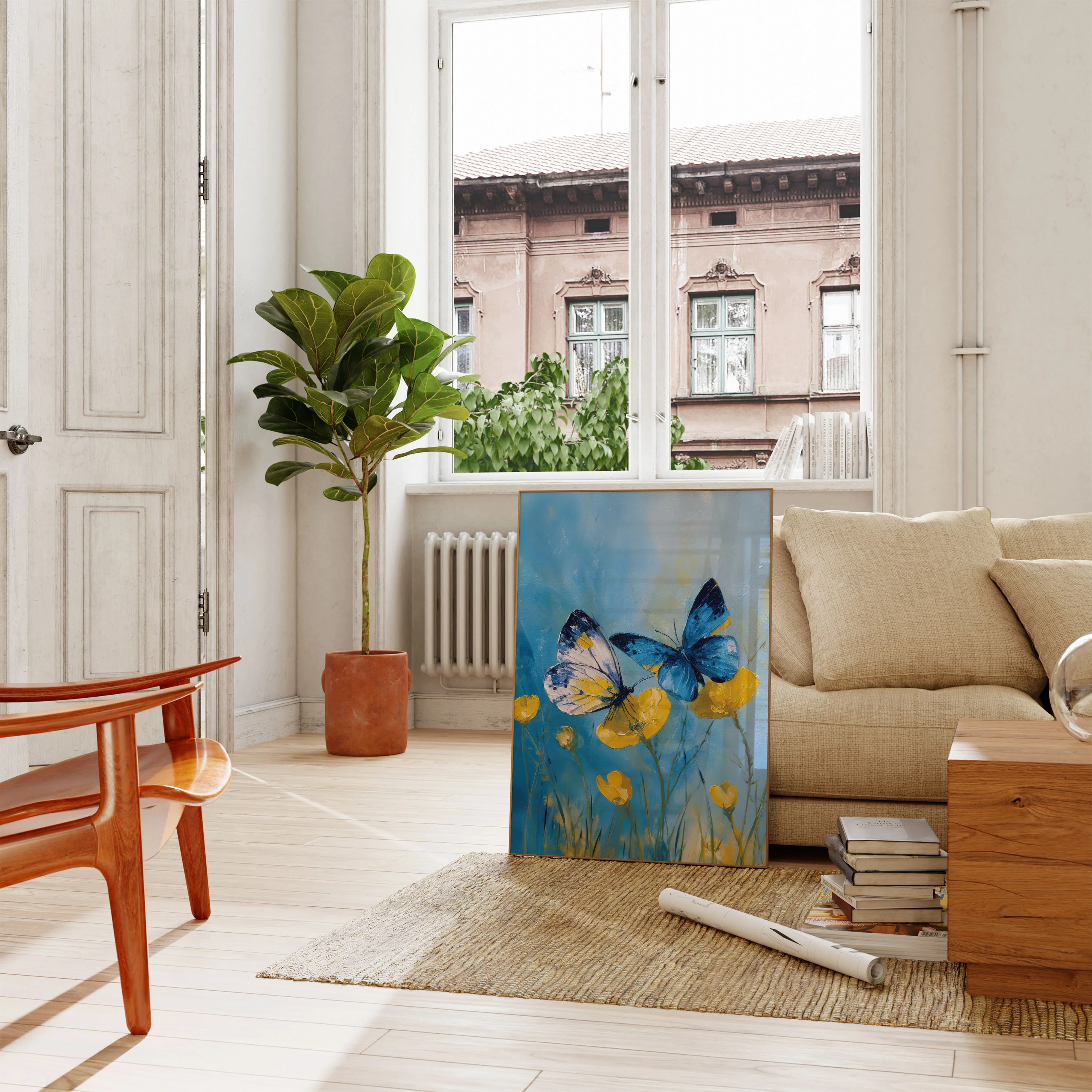 Blue Butterfly Nature Poster - Image 2
