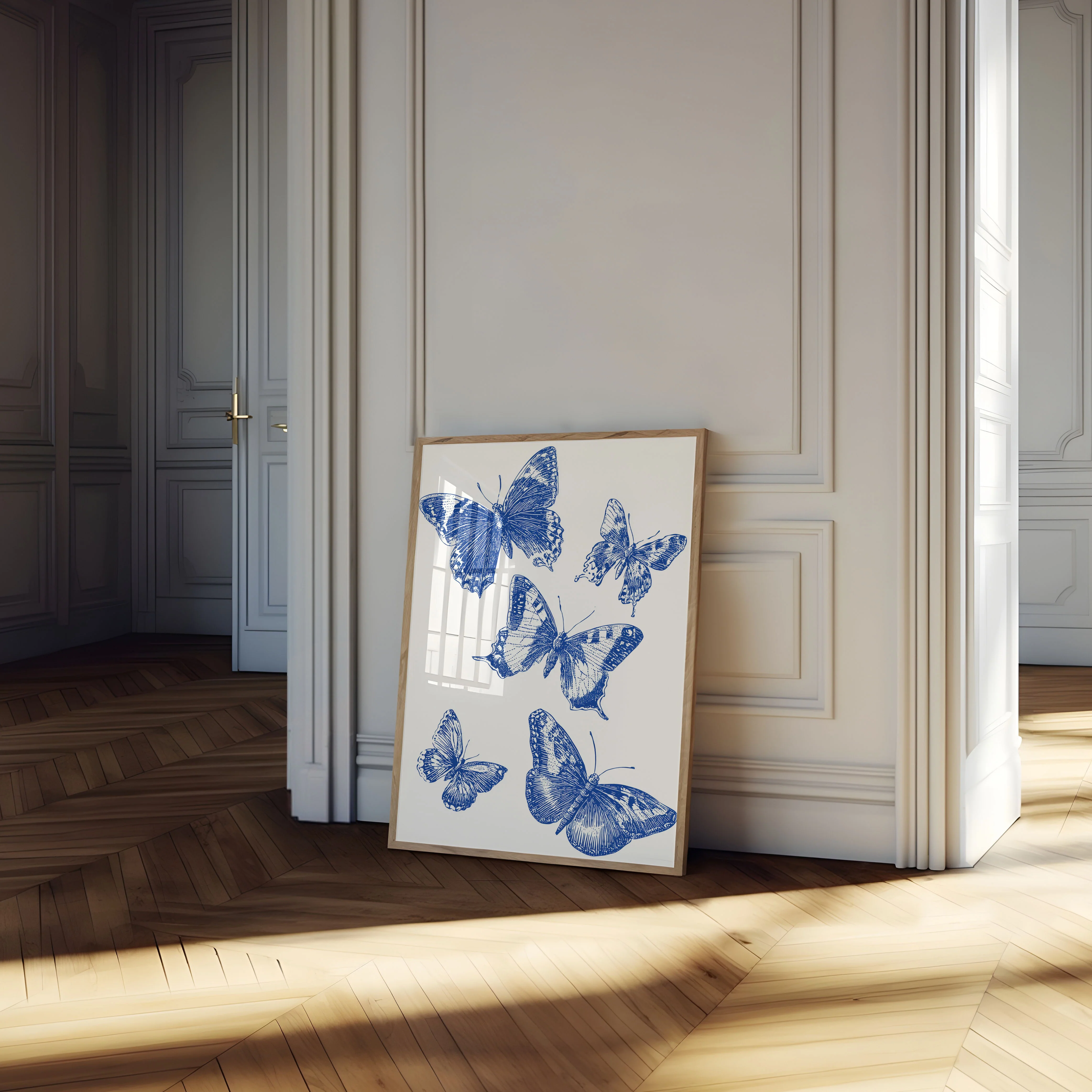 Blue Butterfly Symphony Poster - Image 4