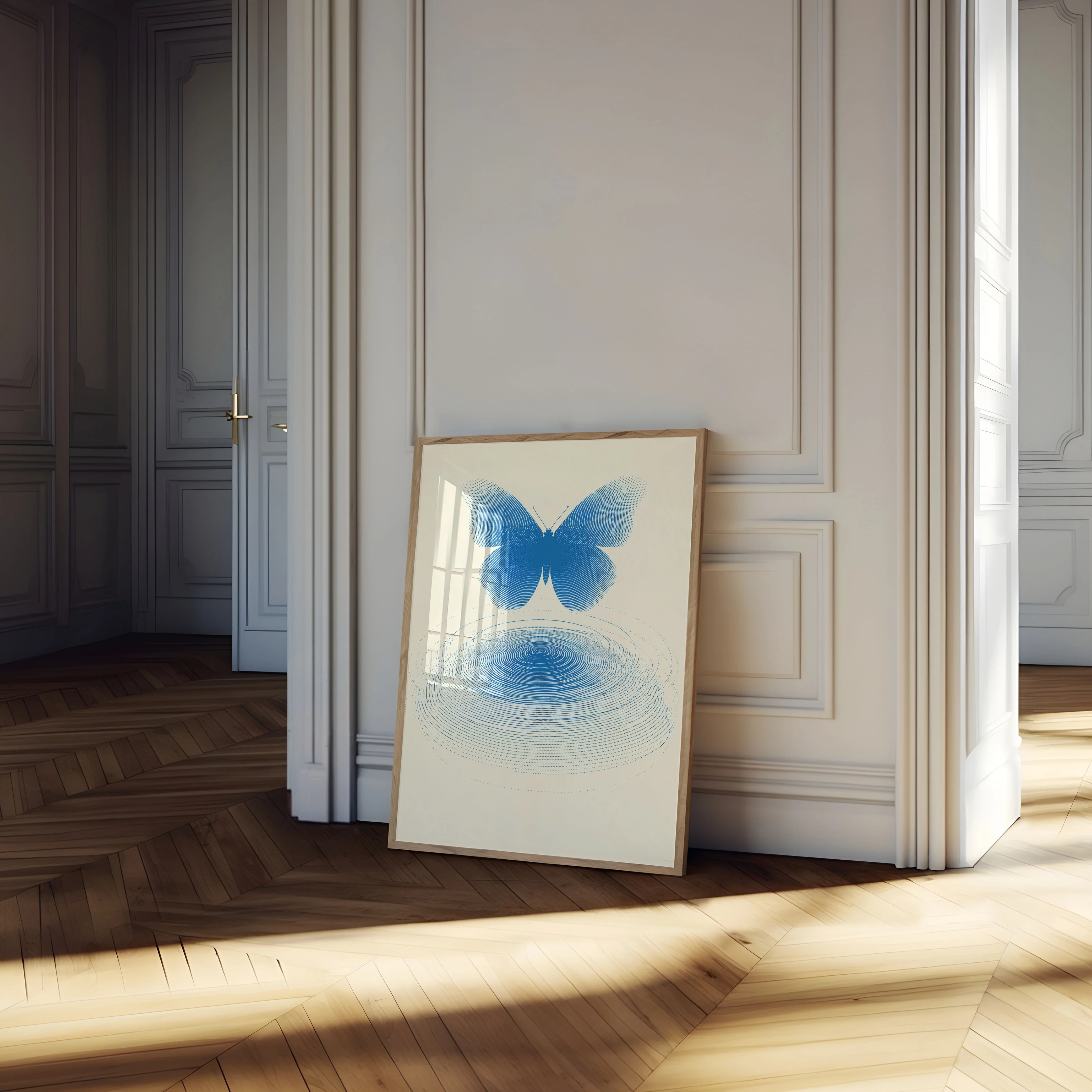 Blue Butterfly Wave Poster - Image 4