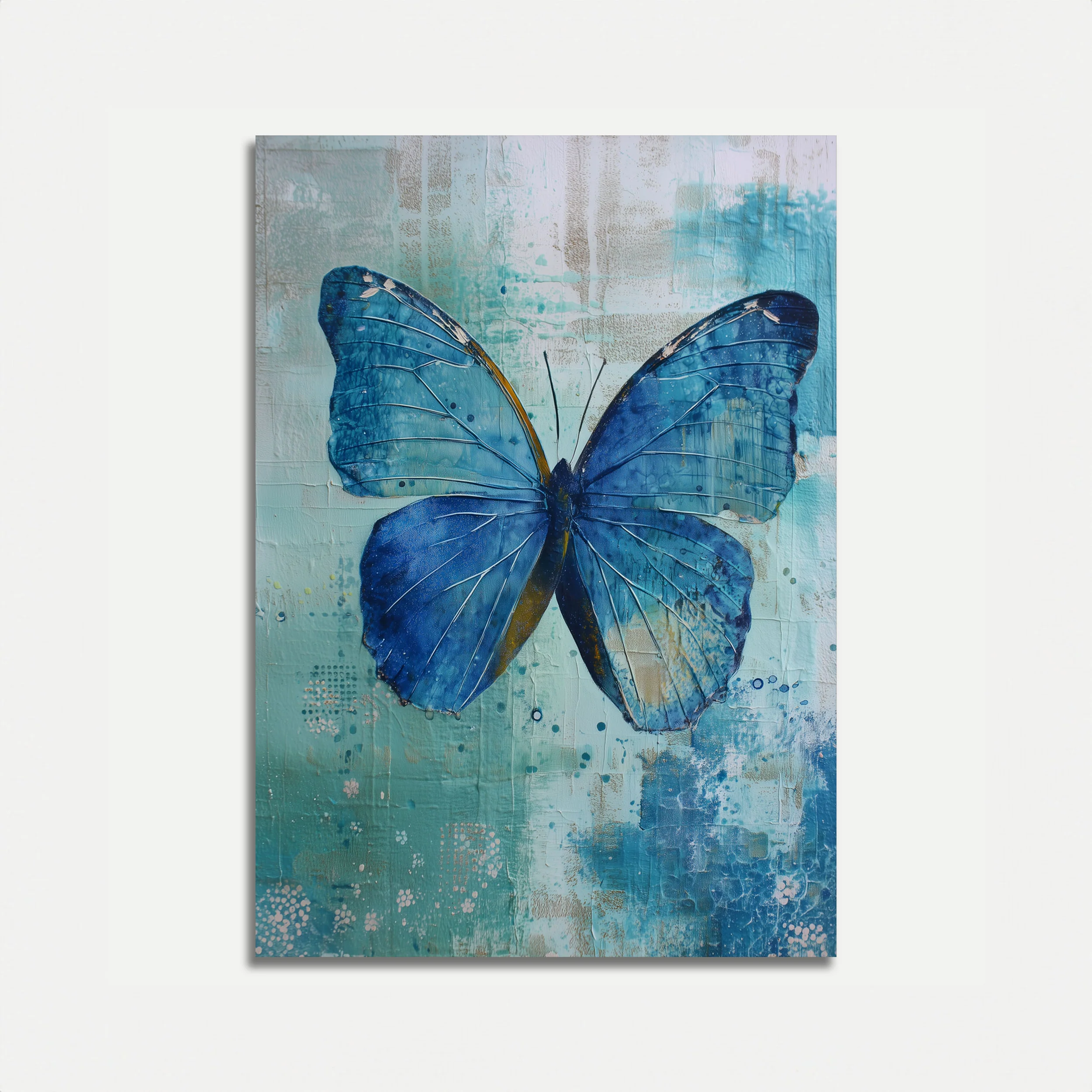 Blue Butterfly Wings Poster