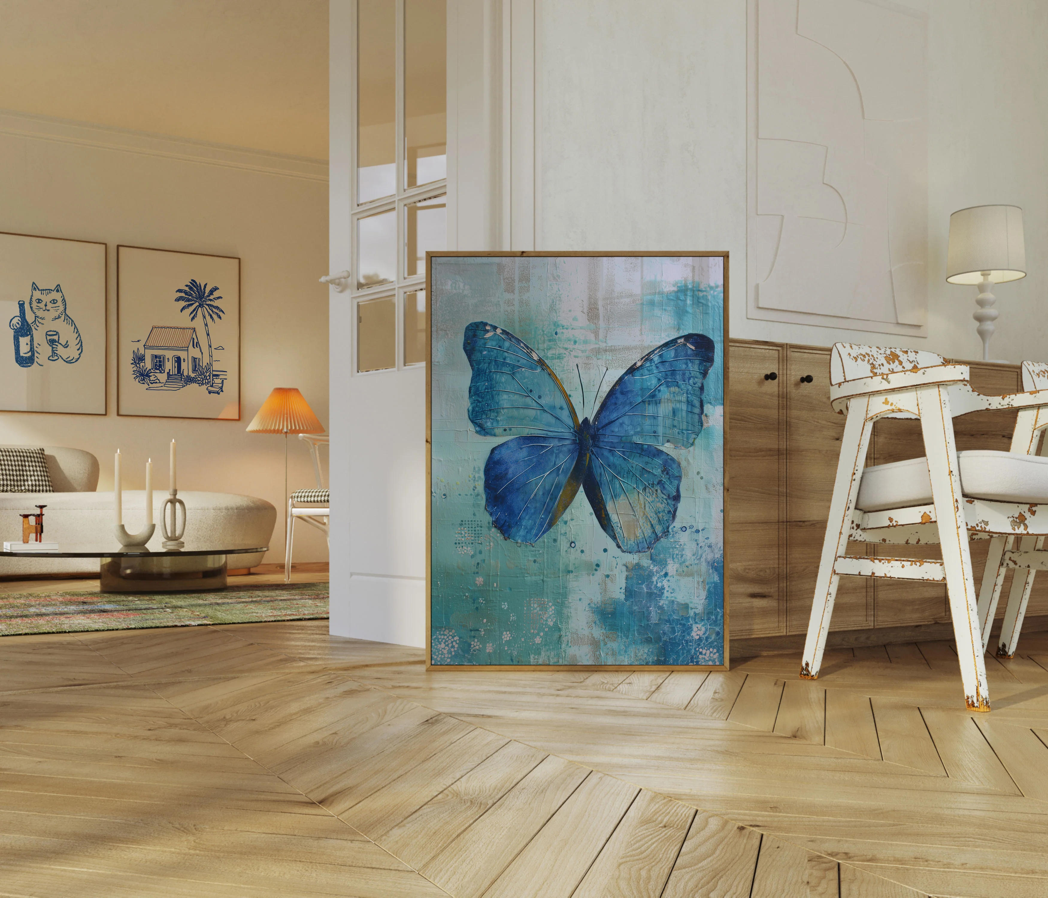 Blue Butterfly Wings Poster - Image 5