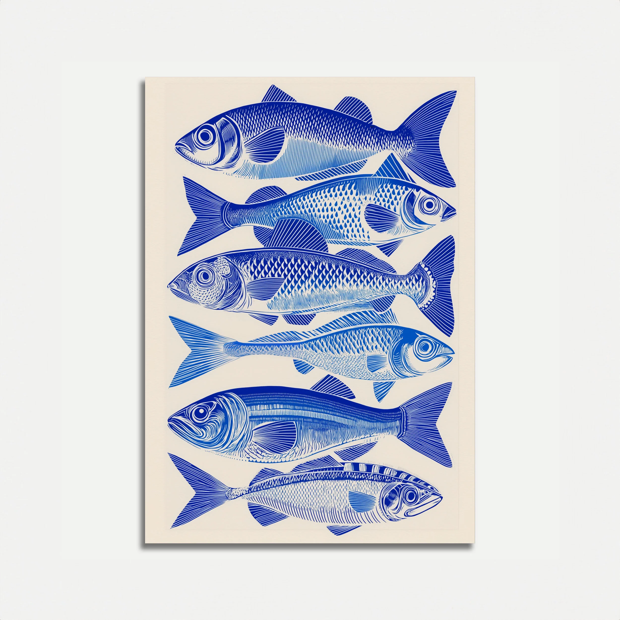 Blue Fish Layers Poster