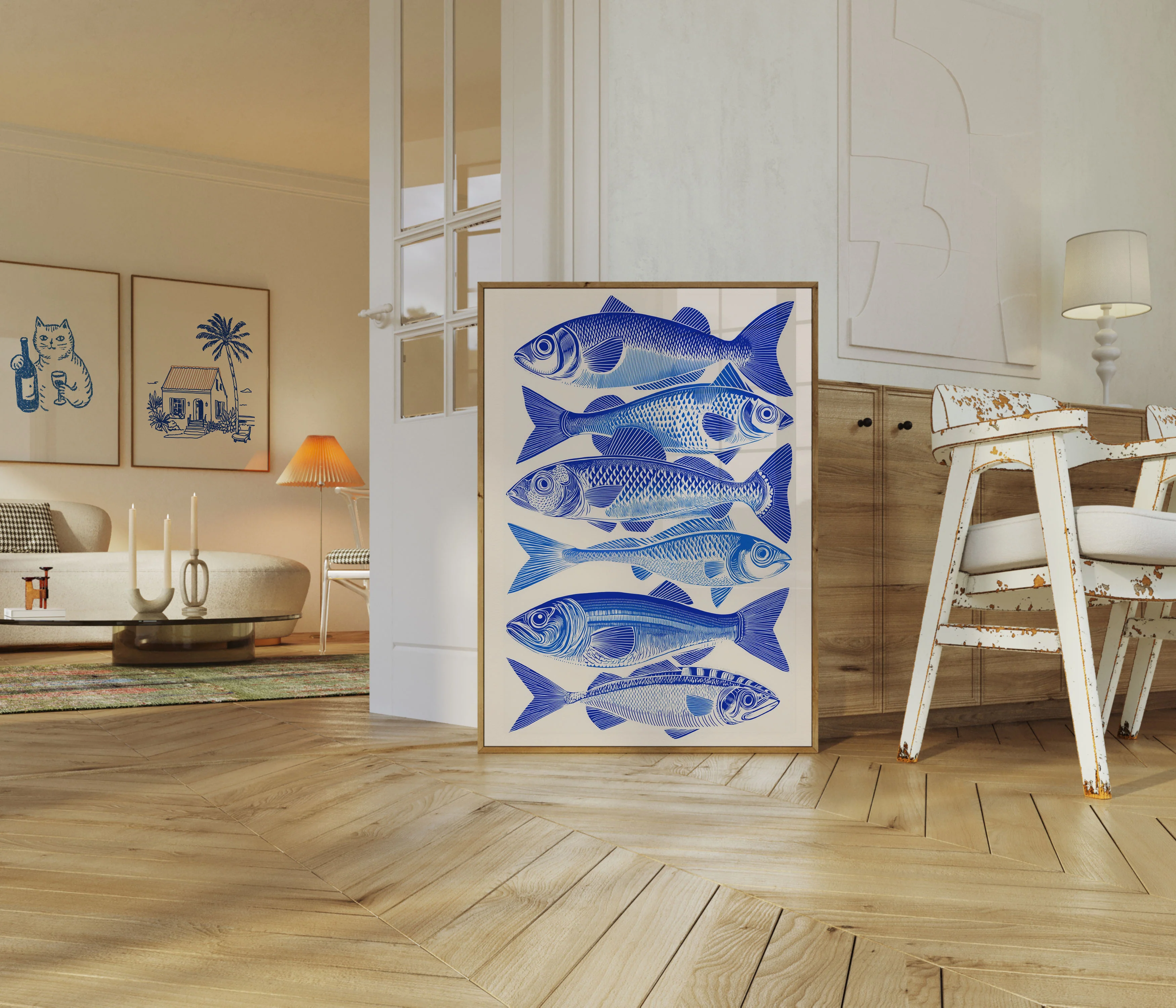 Blue Fish Layers Poster - Image 5