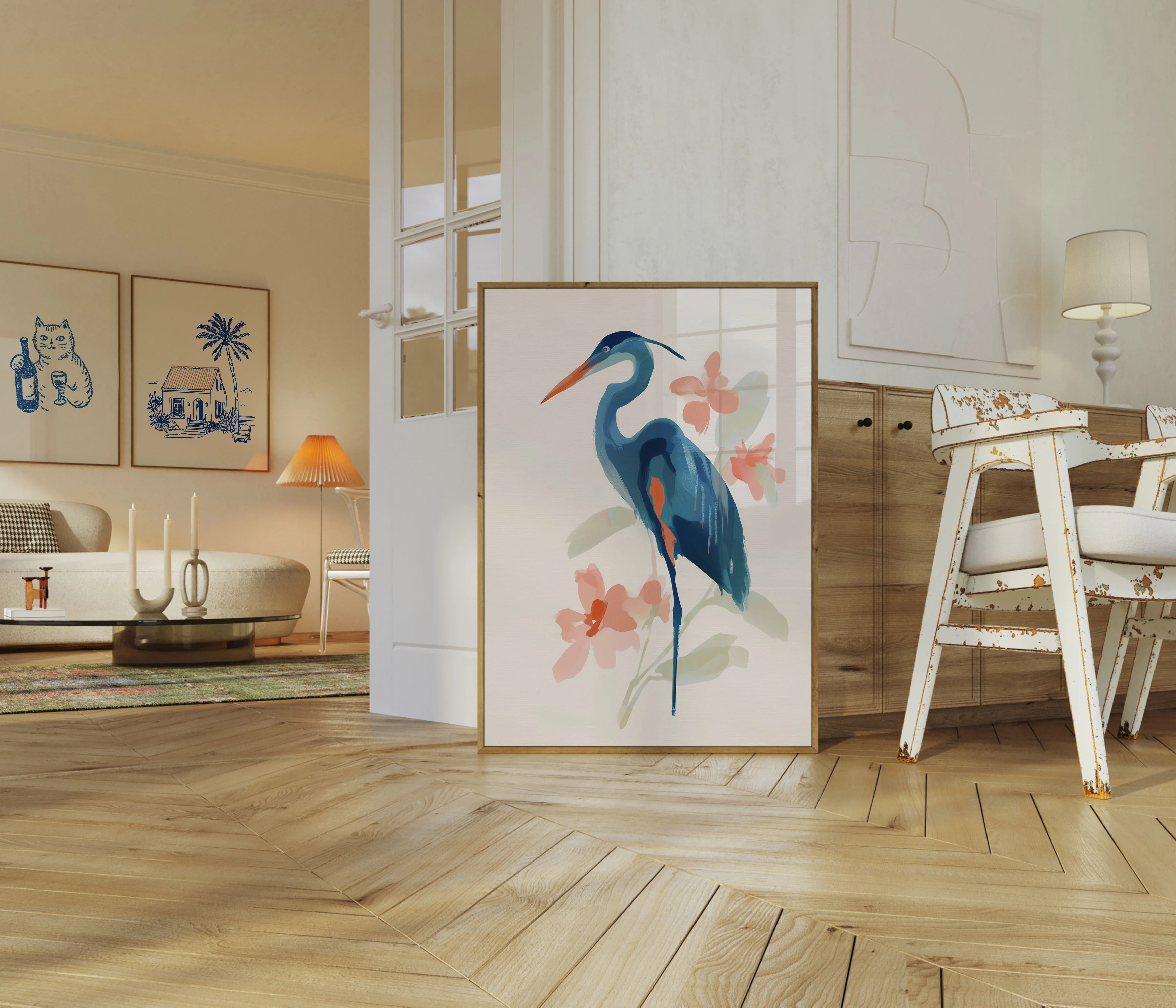 Blue Heron Elegance Poster - Image 5