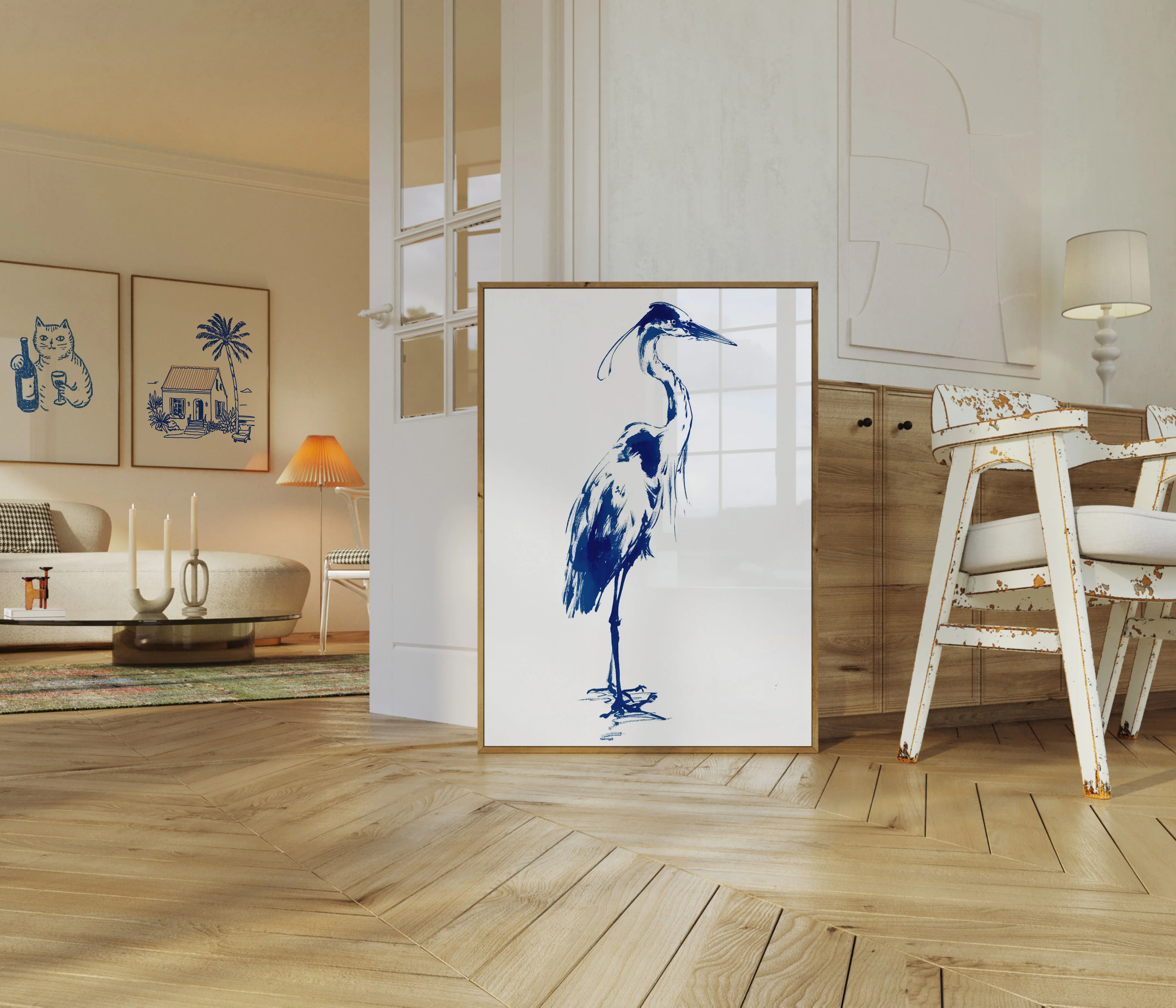 Blue Heron Minimalist Poster - Image 5