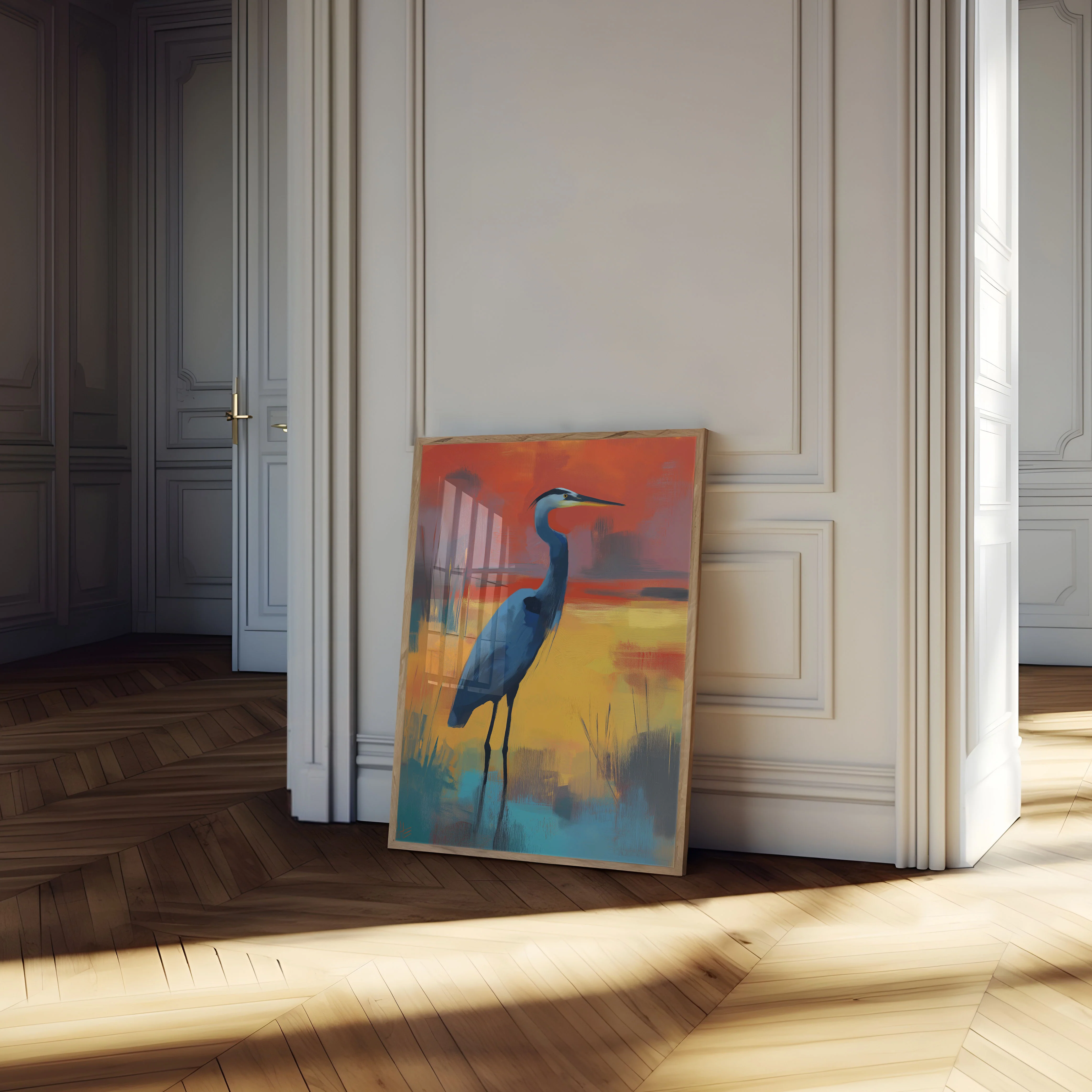 Blue Heron Sunset Poster - Image 4