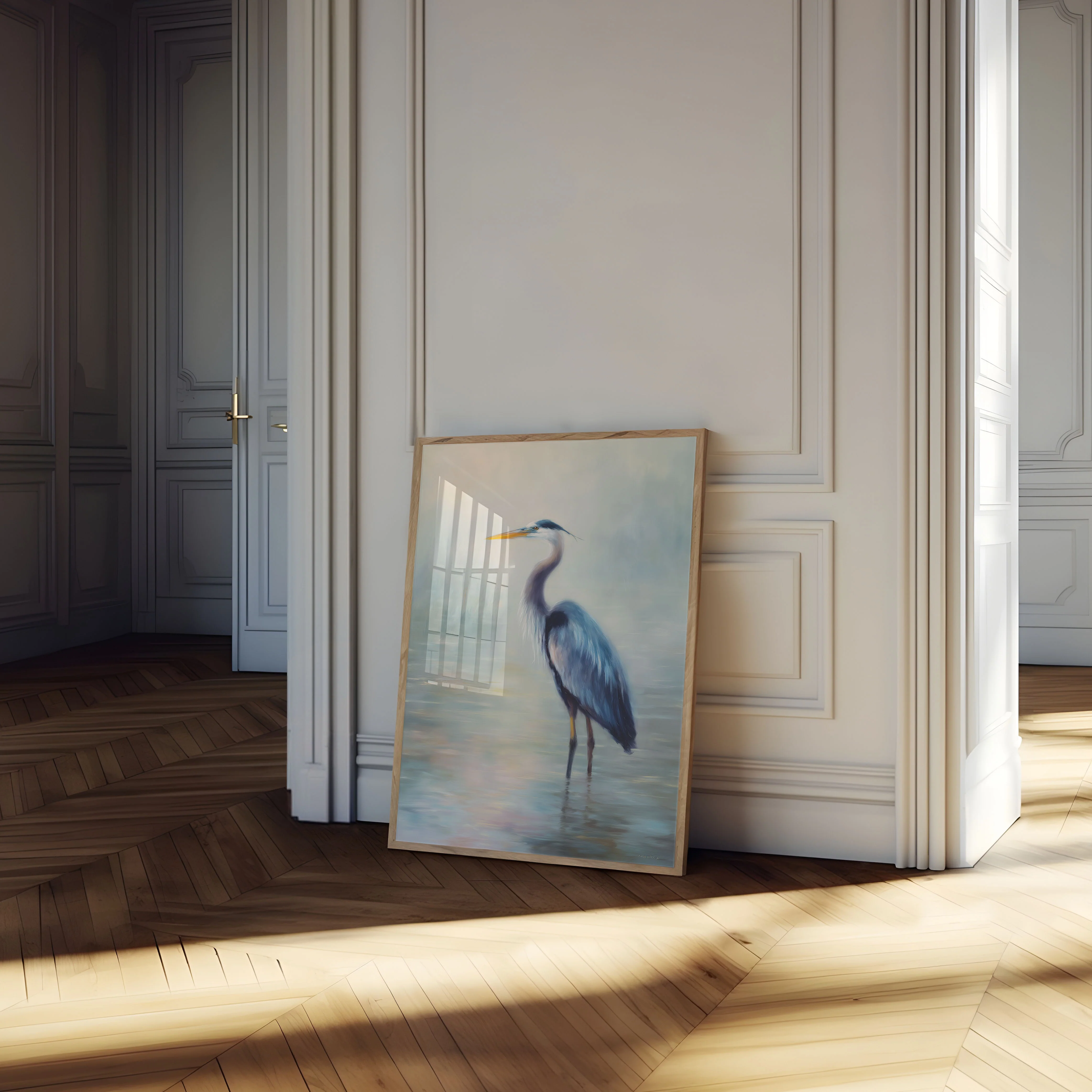 Blue Heron Watercolor Elegance Poster - Image 4
