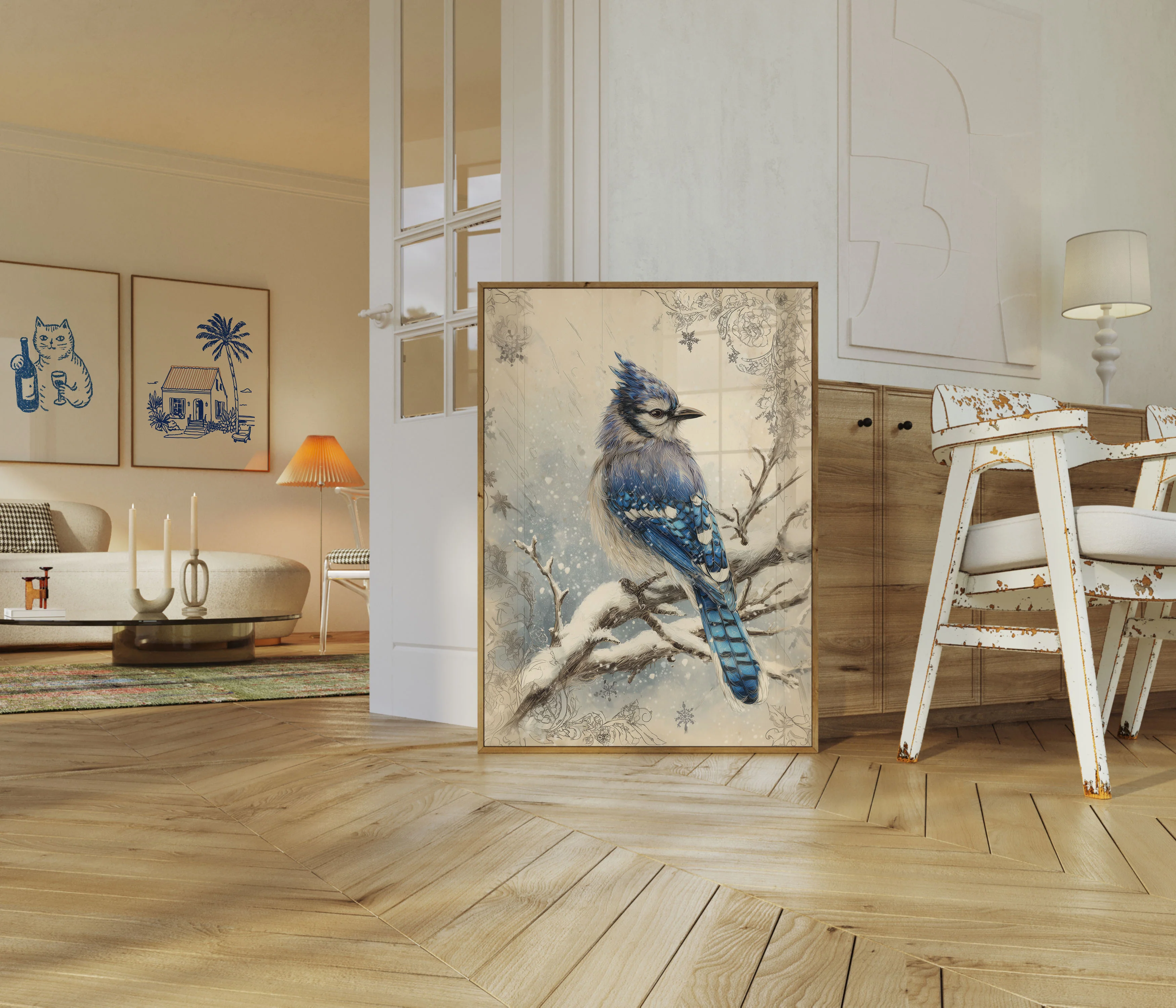 Blue Jay Winter Snow Poster - Image 5
