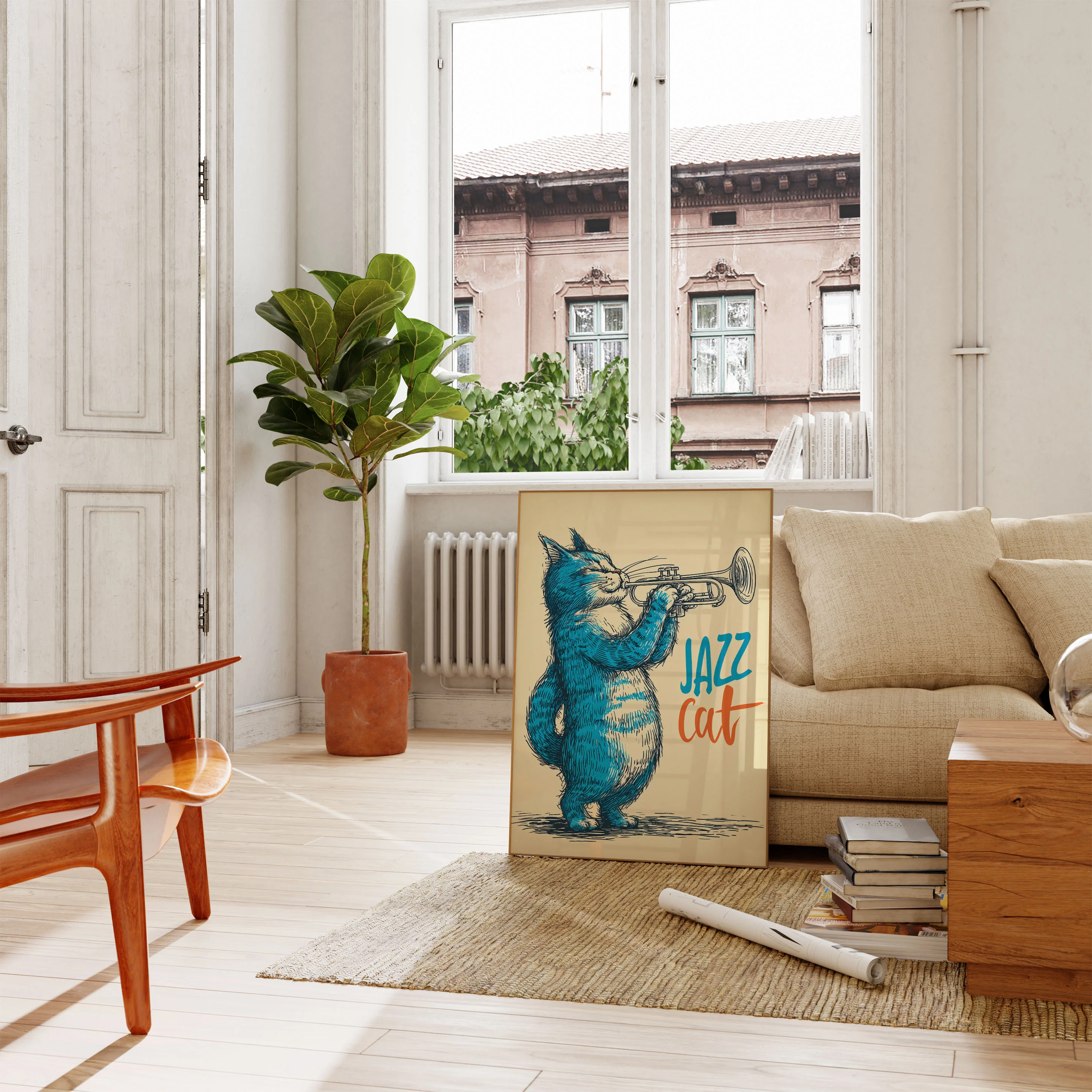 Blue Jazz Cat Musical Poster - Image 2