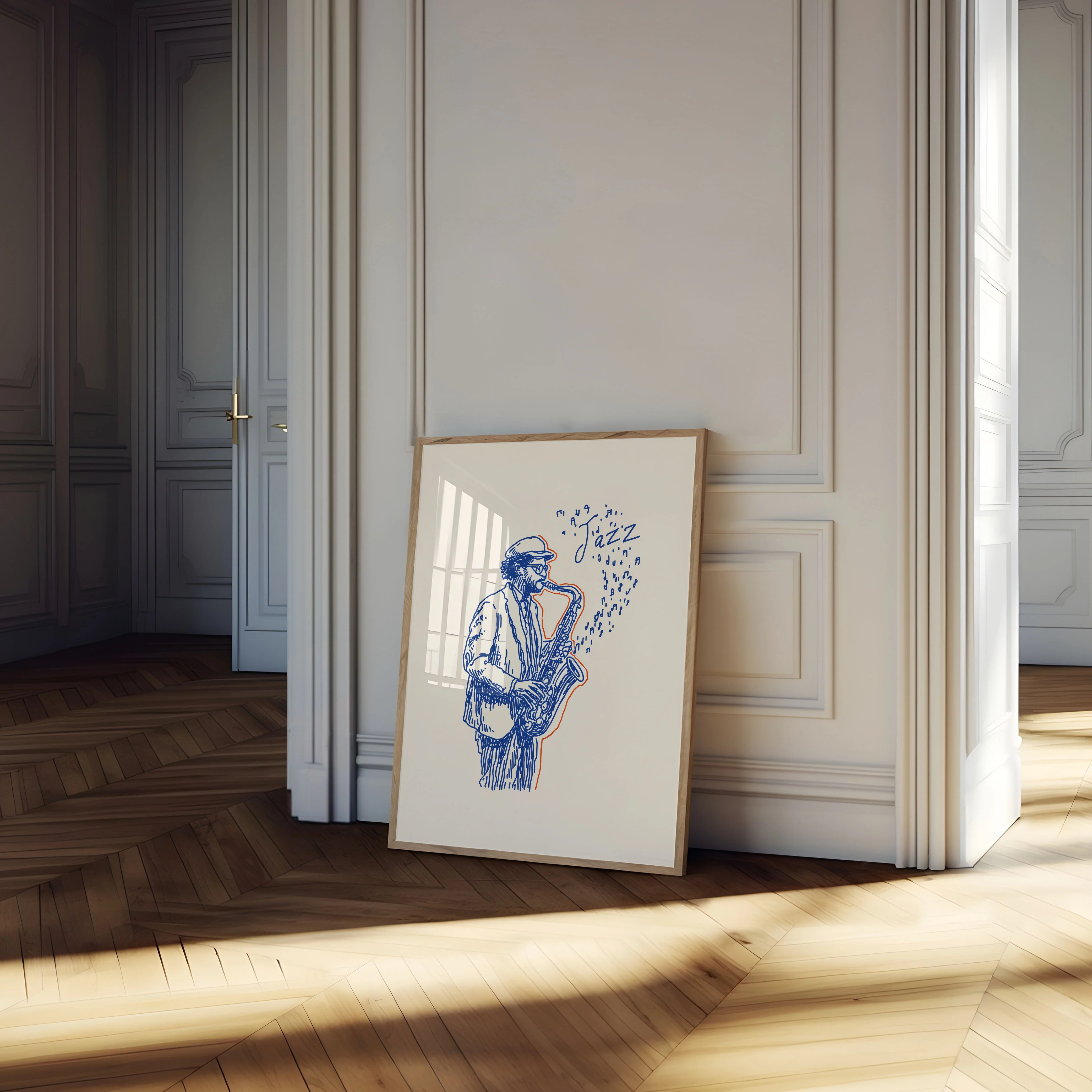 Blue Jazz Saxophone Music Poster - Image 4