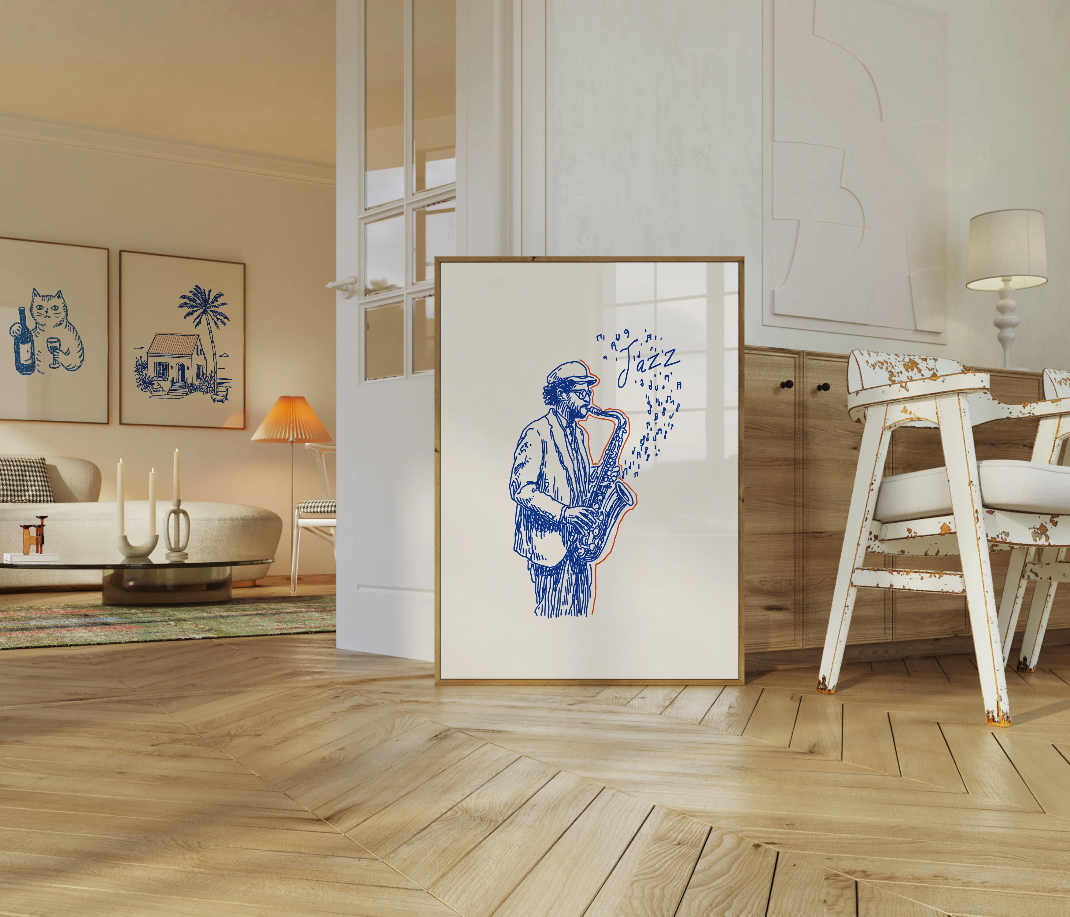 Blue Jazz Saxophone Music Poster - Image 5