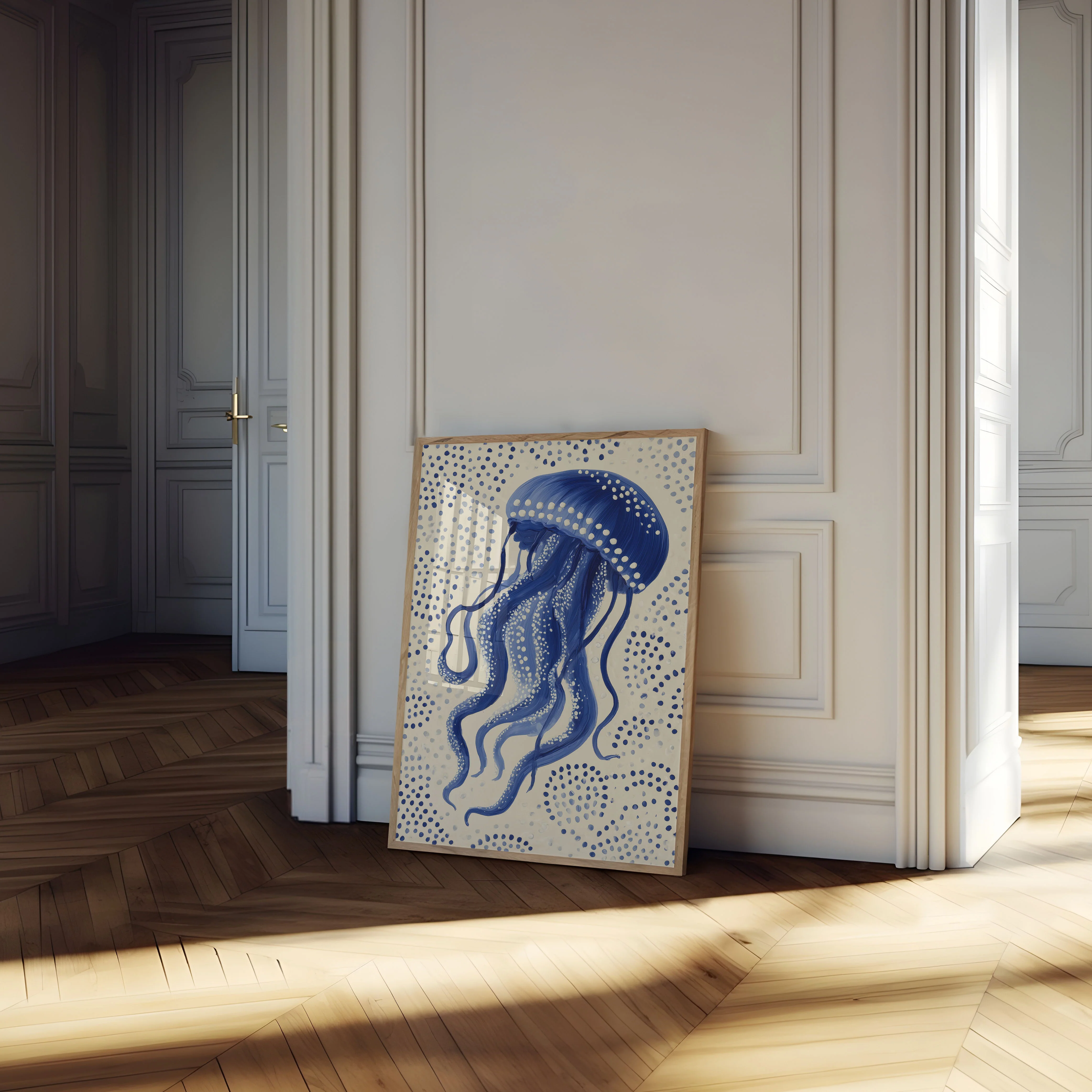 Blue Jellyfish Watercolor Poster - Image 4