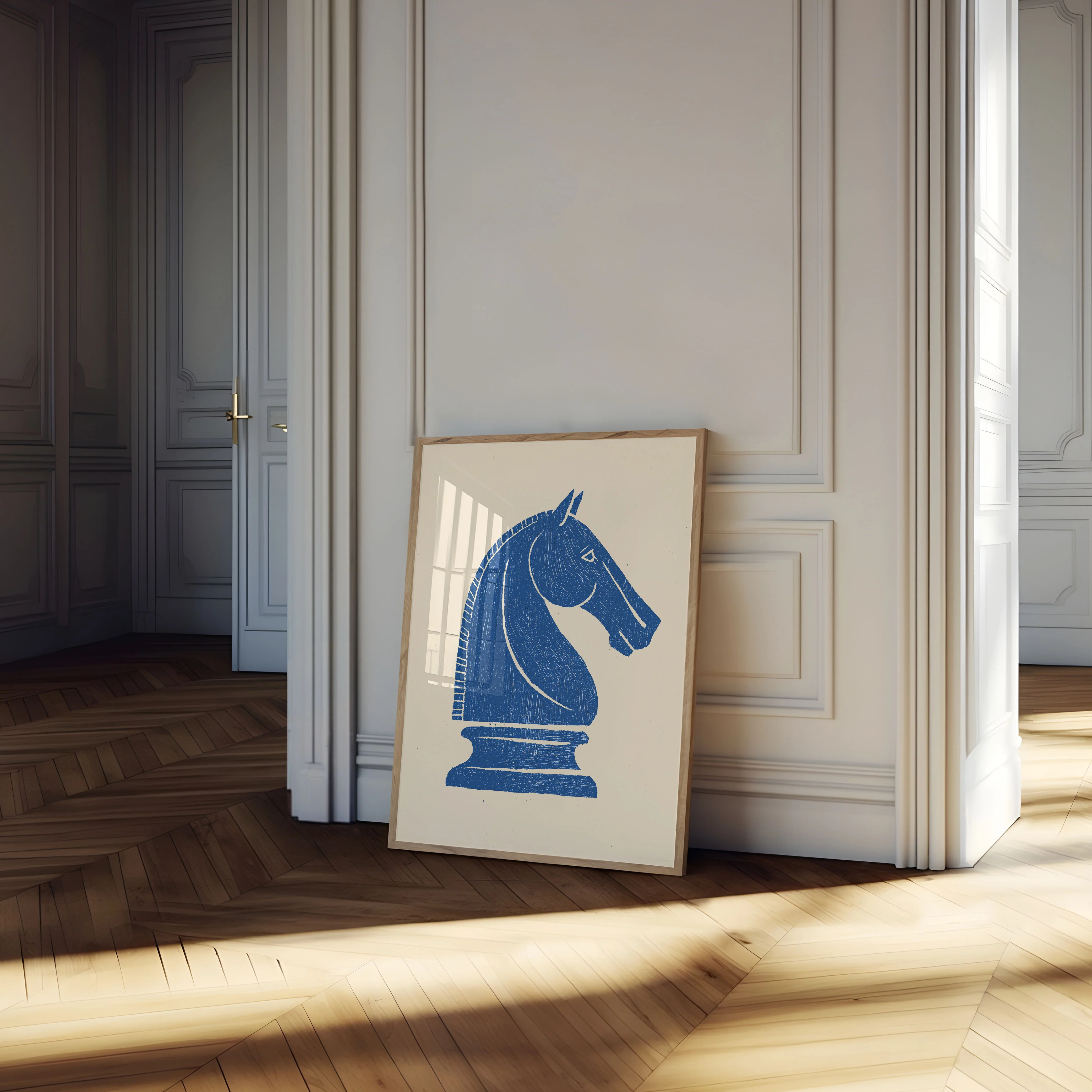 Blue Knight Chess Piece Poster - Image 4