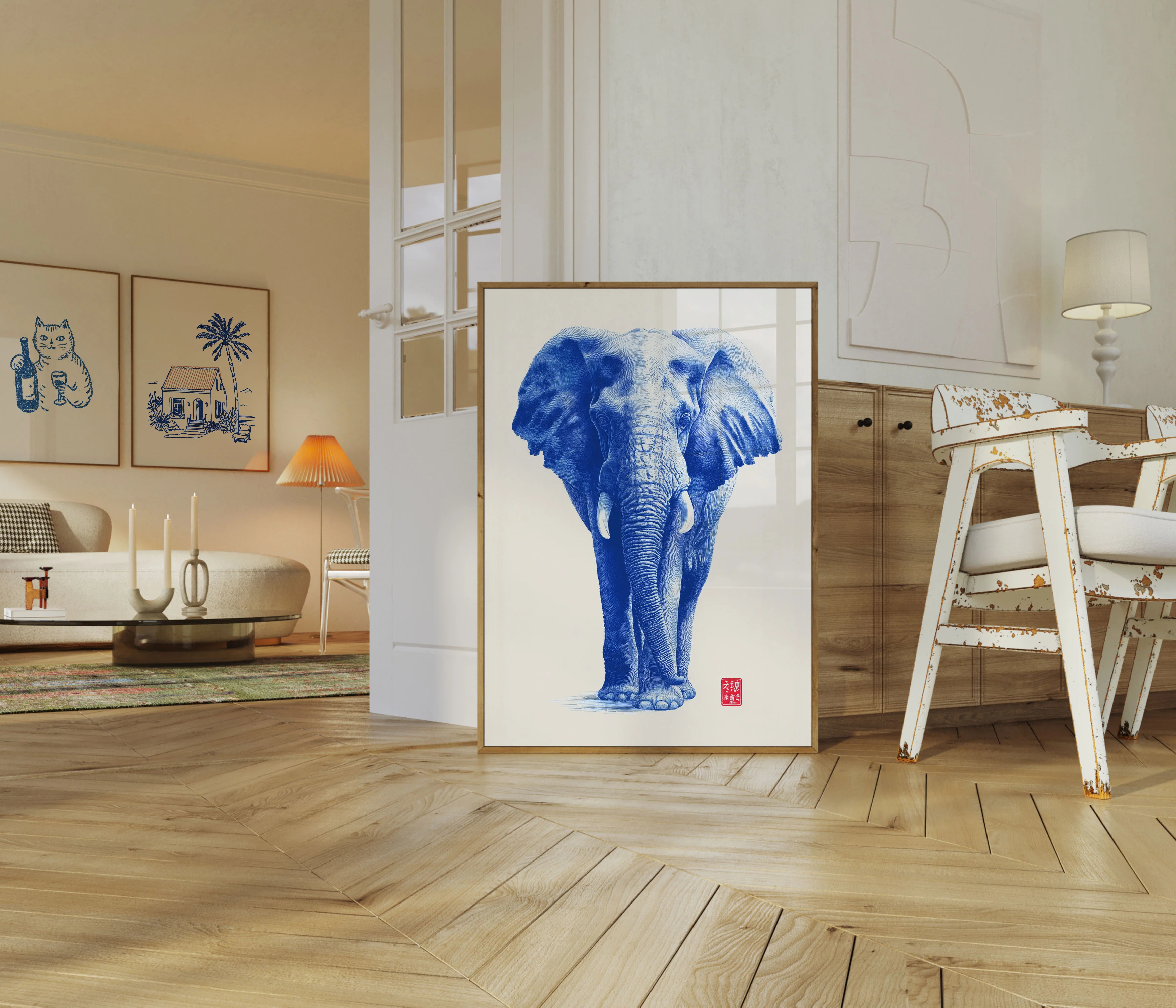 Blue Majesty Elephant Poster - Image 5