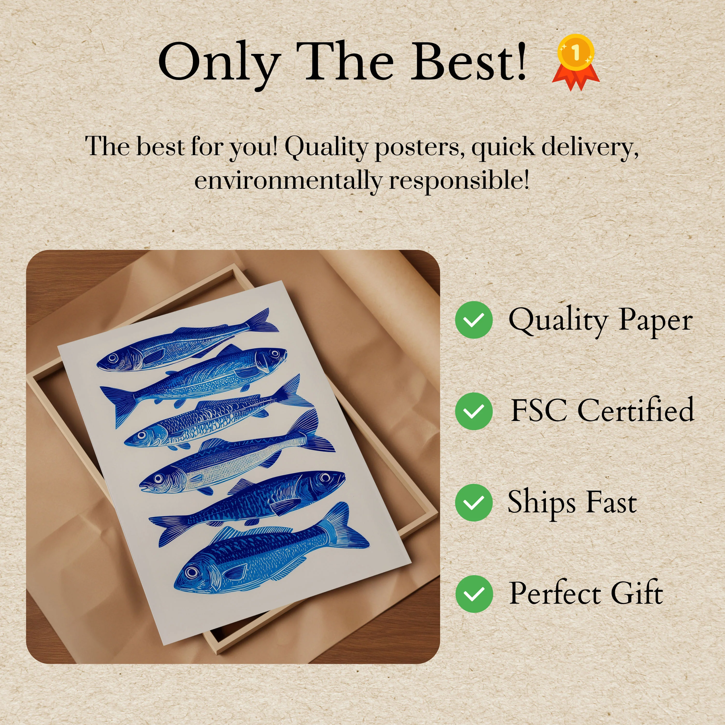 Blue Ocean Fish Collection Poster - Image 3